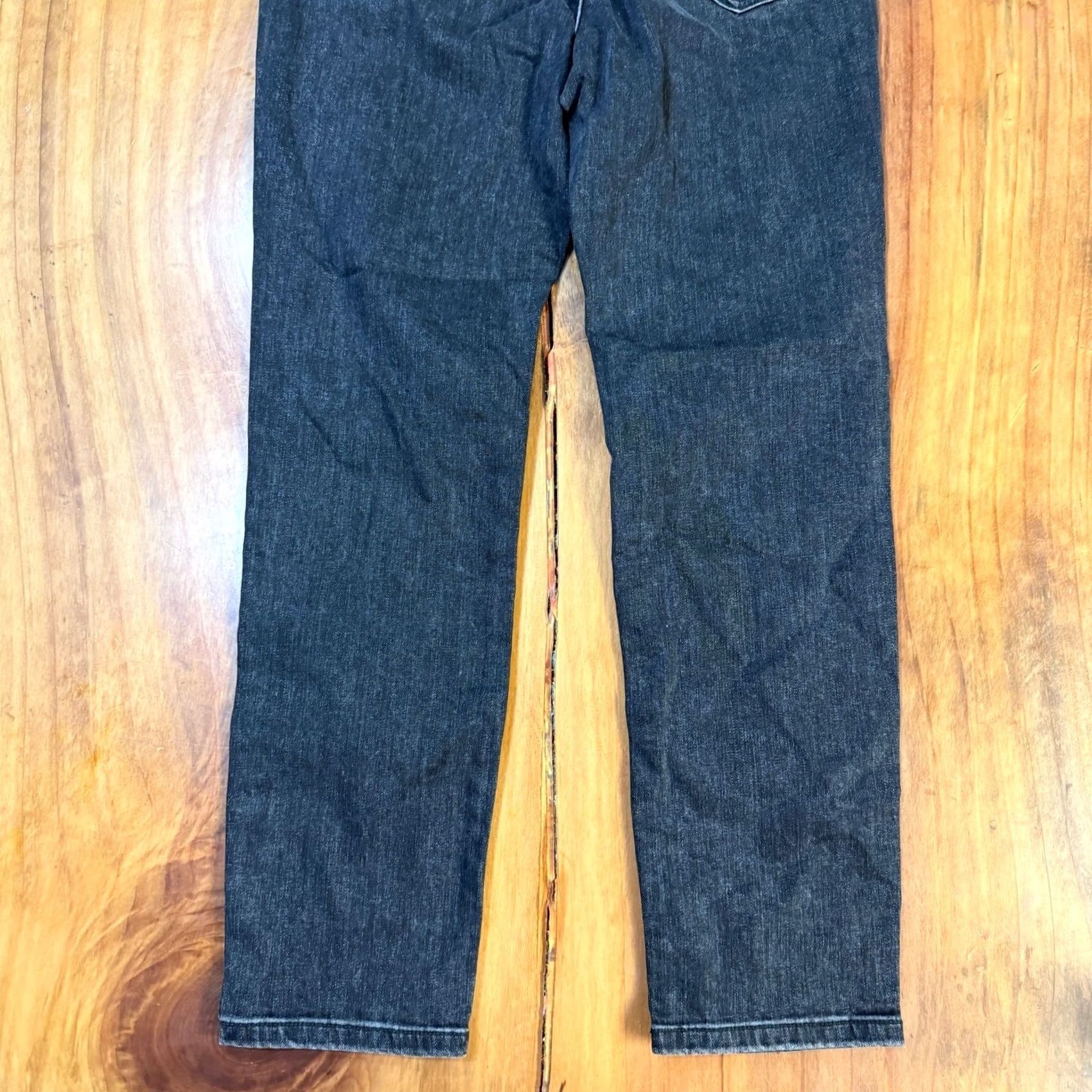 Express VINTAGE Express Jeans 8R Slim Ankle Straight Super High Rise Dark Denim 5-Pocket Womens 90s Rise >10.5in"} Size 30" / US 8 / IT 44 - 7 Thumbnail