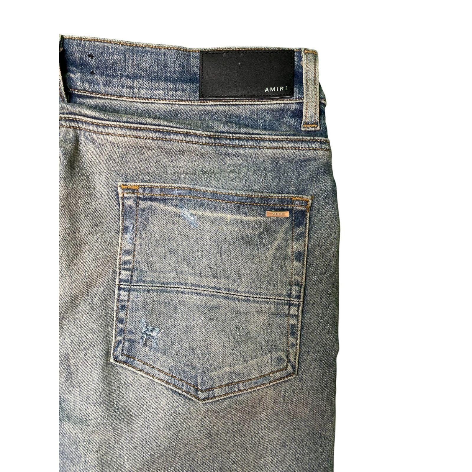Amiri Amiri MX2 'Bee' Patch Blue Jeans Size US 33 - 6 Thumbnail