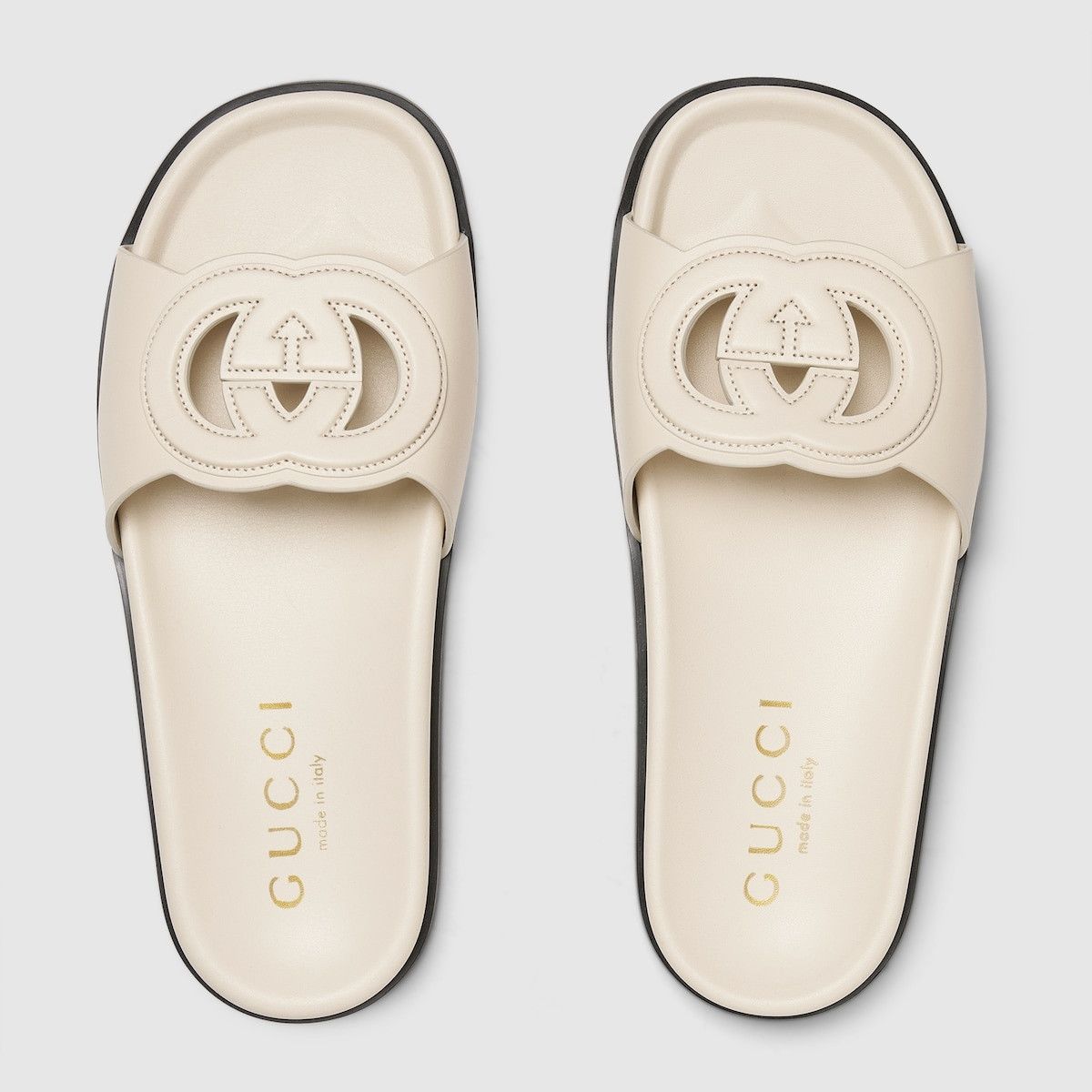 Gucci oc11z1025 Slide Sandals With Interlocking G in Ivory Size US 8 / IT 38 - 5 Thumbnail