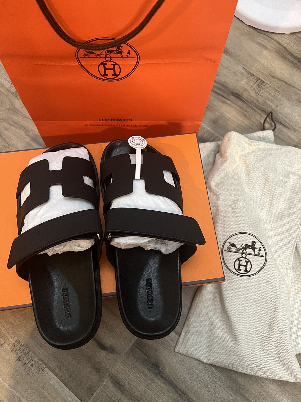 Hermès Chypre Sandals Black Women Size 39- US