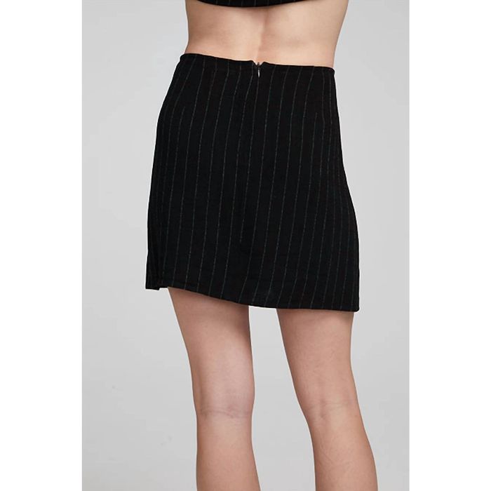 Chaser LA CHASER Kiss Pinstripe Mini Skirt In Black Grailed