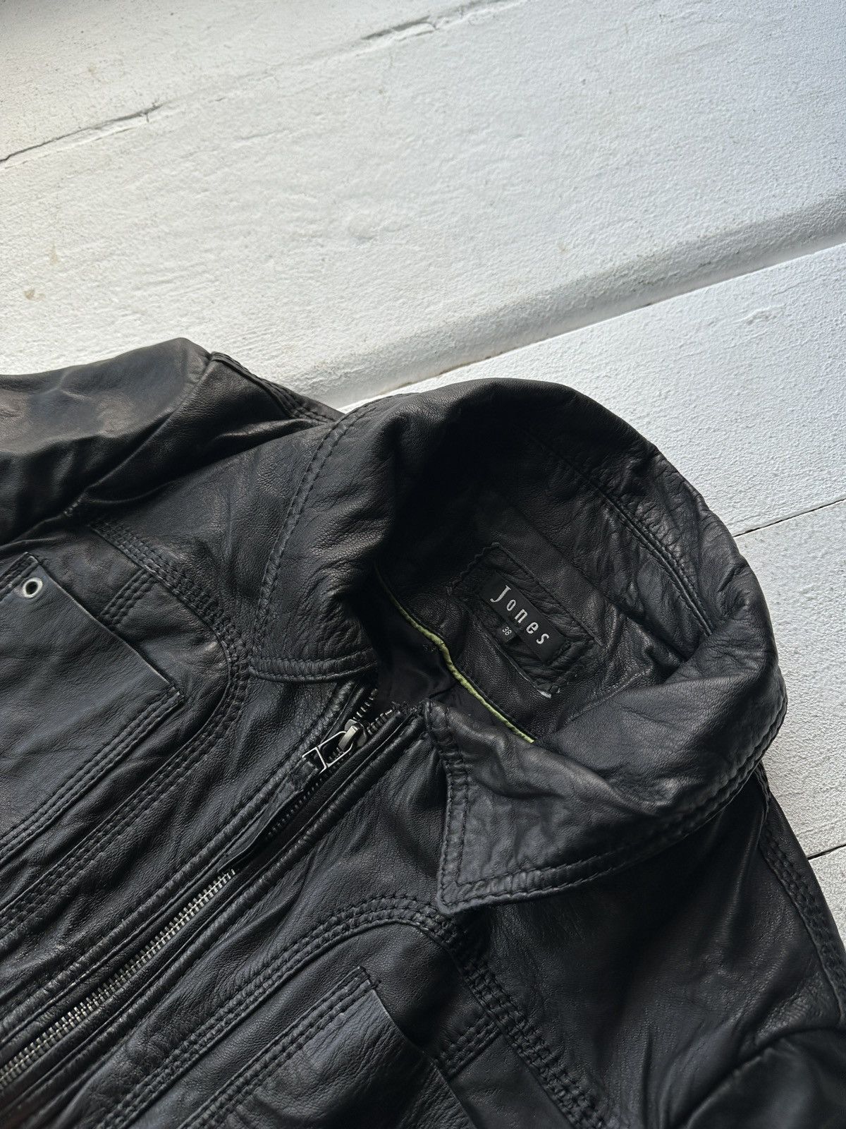 Other 🚨Y2K RICK OWENS TYPE DIRTY SLIM FIT ZIP LEATHER JACKET Size XS / US 0-2 / IT 36-38 - 6 Thumbnail
