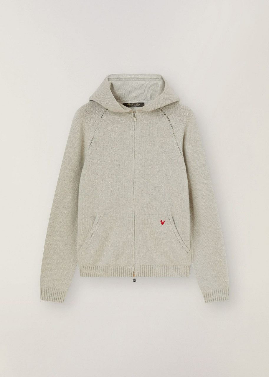 Loro Piana o1srvl11e0524 Hoodie in Silver Size S / US 4 / IT 40 - 1 Thumbnail
