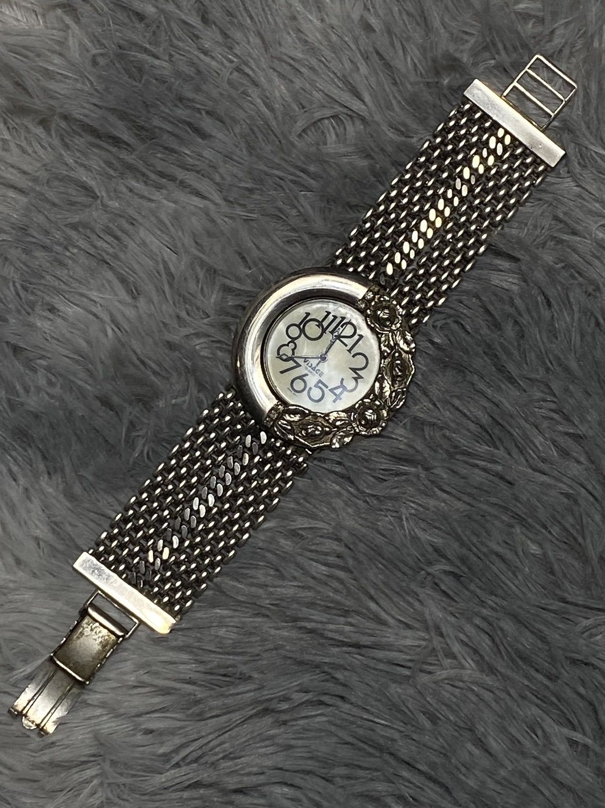 Vintage Floral Silver Mesh Watch - Japanese Brand Size ONE SIZE - 1 Thumbnail
