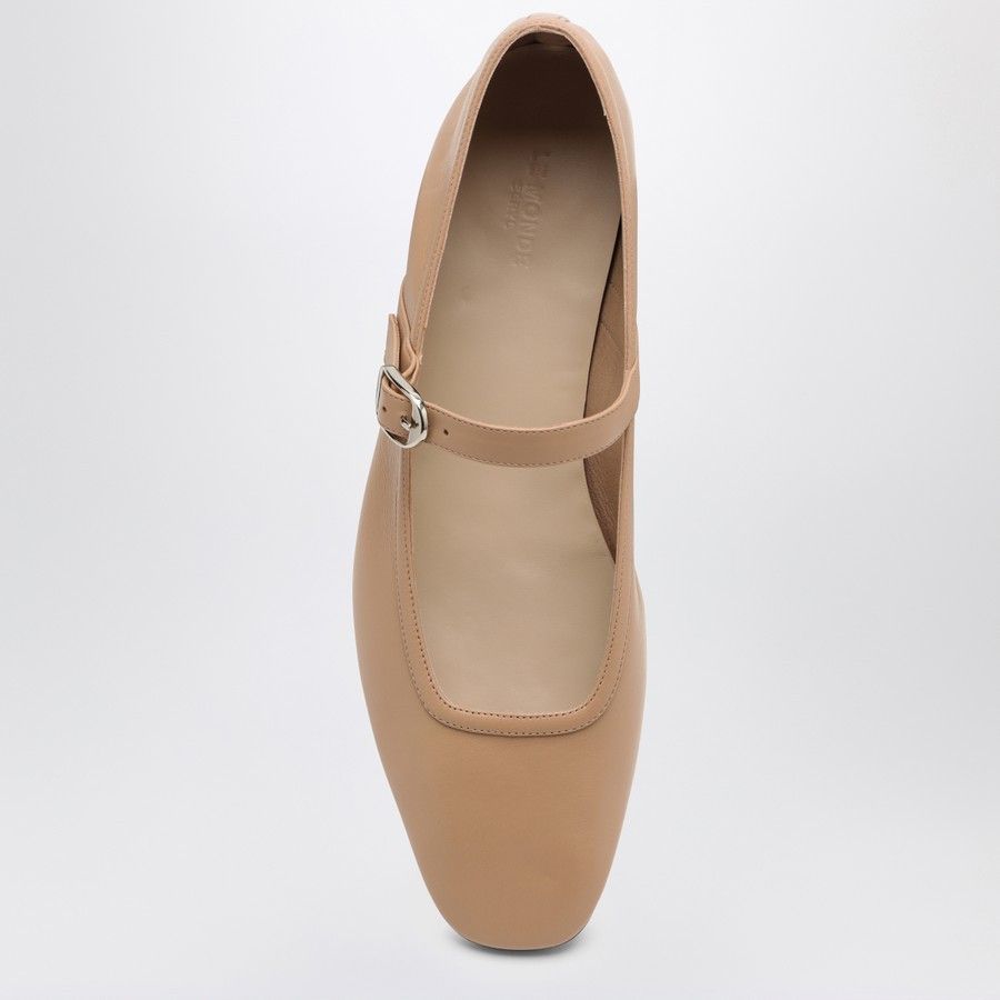 Le Monde Beryl o1d2blof0824 Leather Mary Jane Ballerina in Beige Size US 6.5 / IT 36.5 - 3 Thumbnail