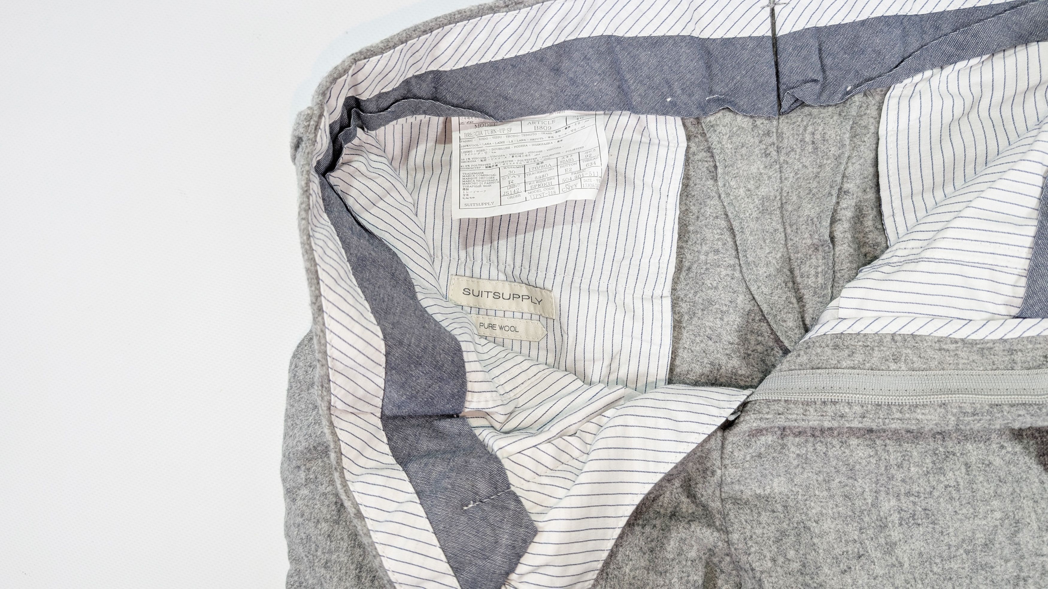Suitsupply Brescia Turn-Up SF Wool Slim Fit Dress Trousers