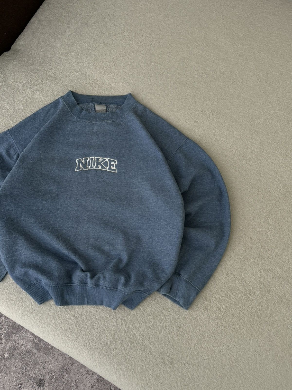 Nike × Vintage Vintage Nike Y2K oversized blue sweatshirt Size US XL / EU 56 / 4 - 4 Thumbnail