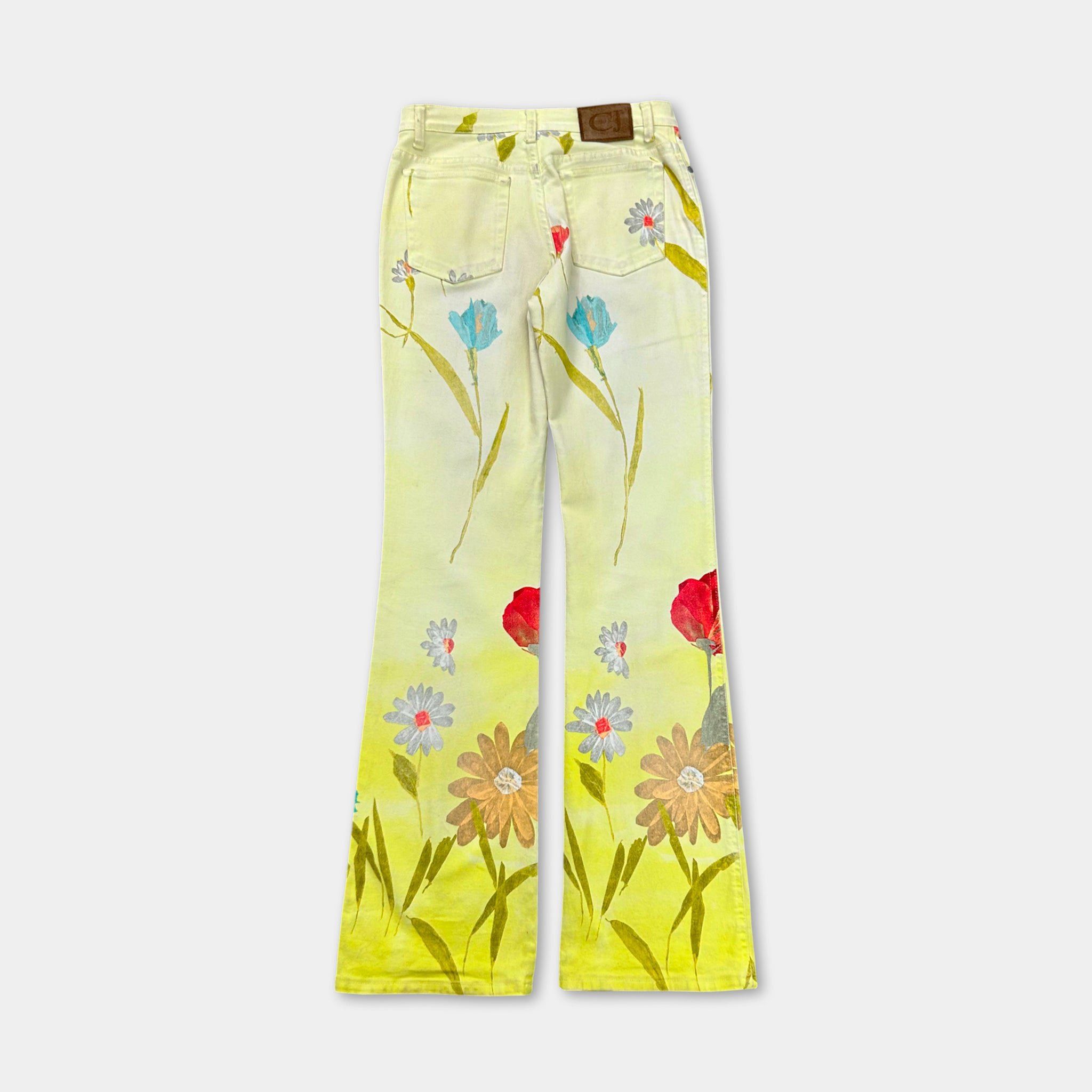 Other 2000's Cavalli Jeans Floral Flared Pants Size S / US 4 / IT 40 - 5 Thumbnail