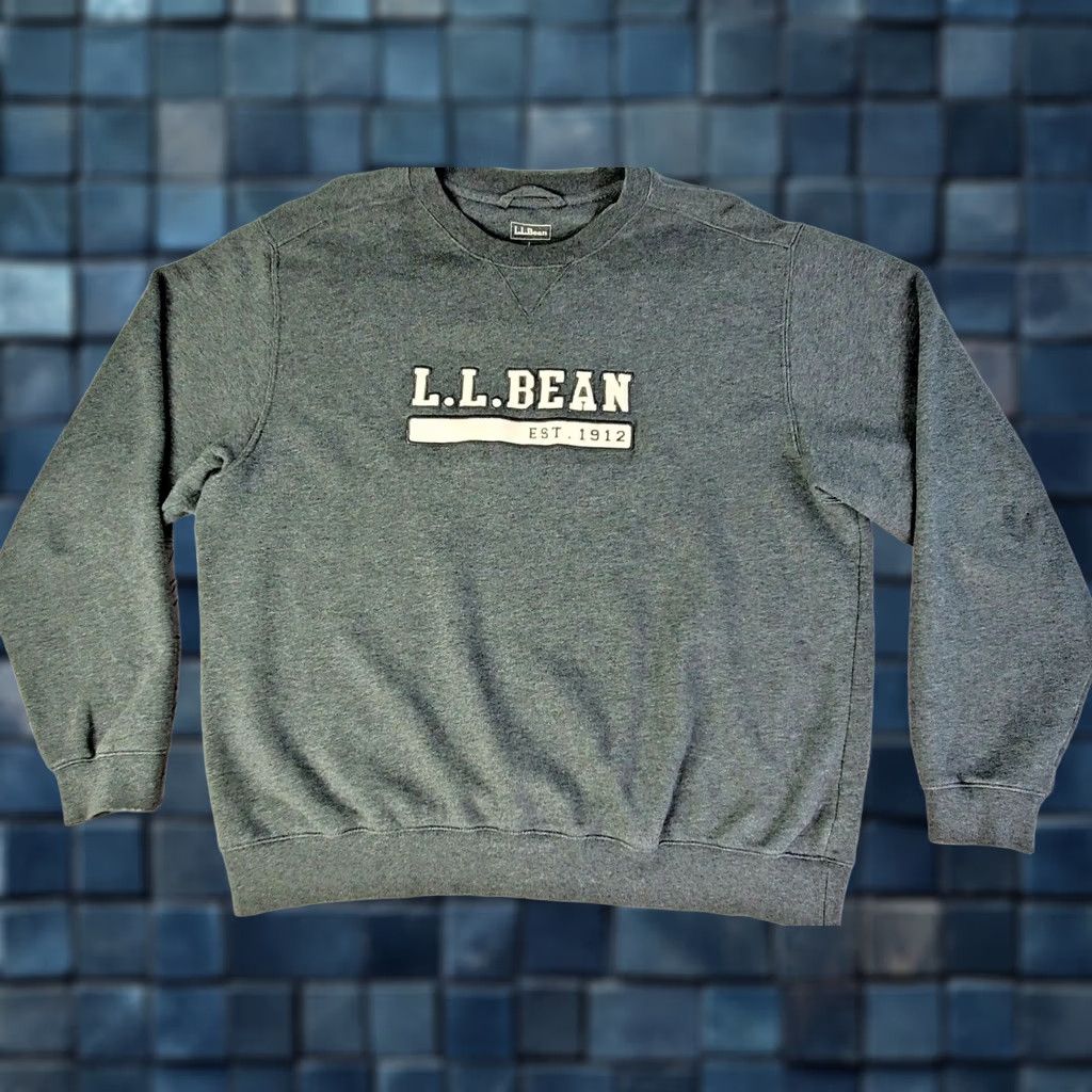 Vintage L.L. Bean Crew Neck Sweater Men L Gray Pullover Embroidered Logo Cotton Blend Knit SS Q0 Size US L / EU 52-54 / 3 - 1 Thumbnail