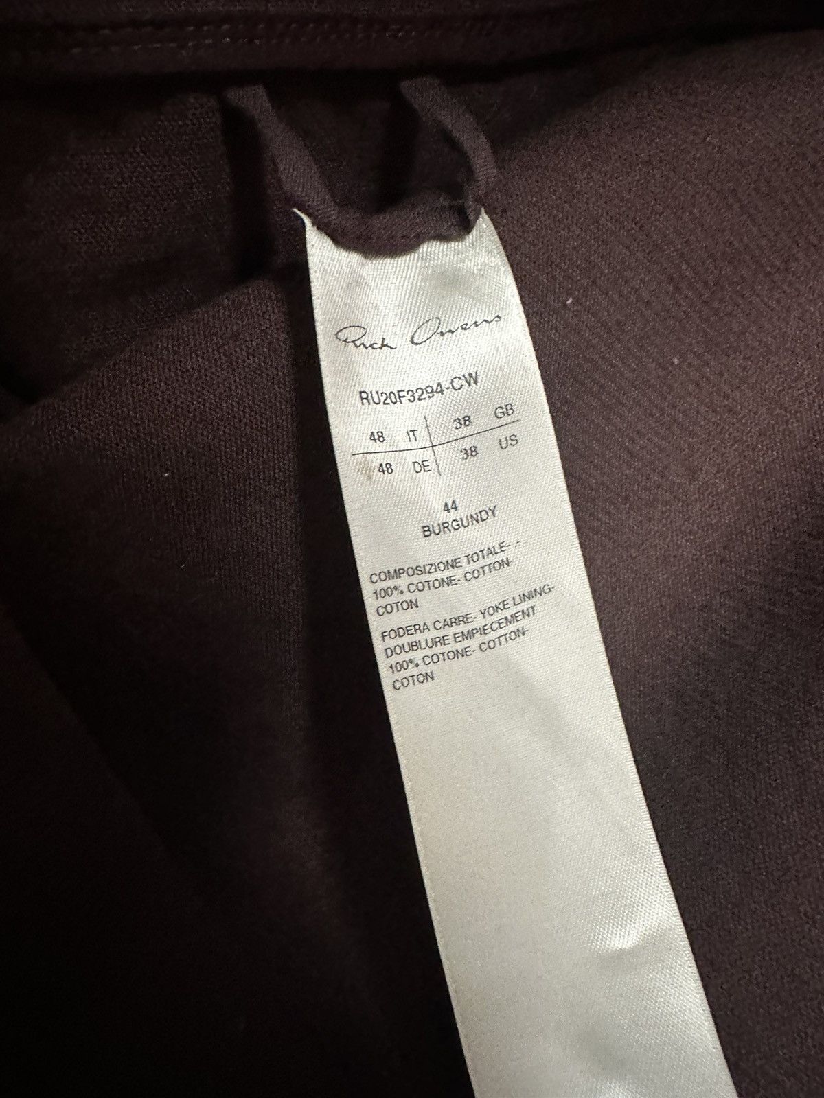 Rick Owens FW20 ‘PERFORMA’ Jumbo Corduroy Larry Shirt Size US M / EU 48-50 / 2 - 8 Thumbnail