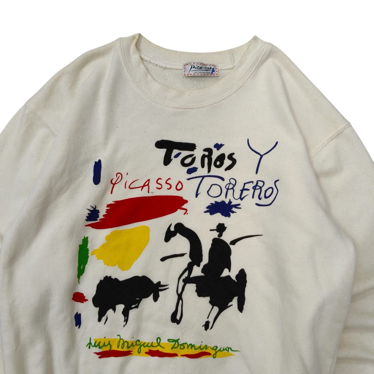 Vintage Vintage 90's Picasso Luis Miguel Dominguín Sweatshirt Size US L / EU 52-54 / 3 - 3 Thumbnail