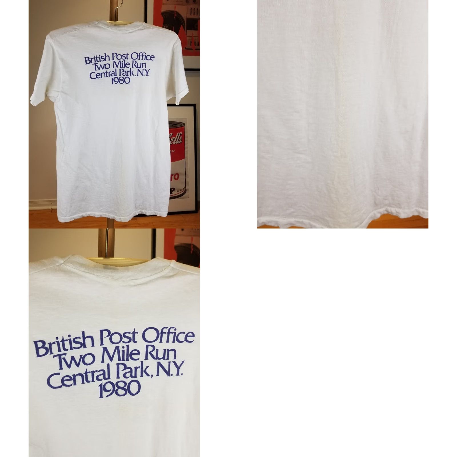 Vintage VINTAGE White Cotton T-Shirt SZ XL COLLECT BRITISH STAMPS SINGLE STITCH Size US XL / EU 56 / 4 - 8 Thumbnail