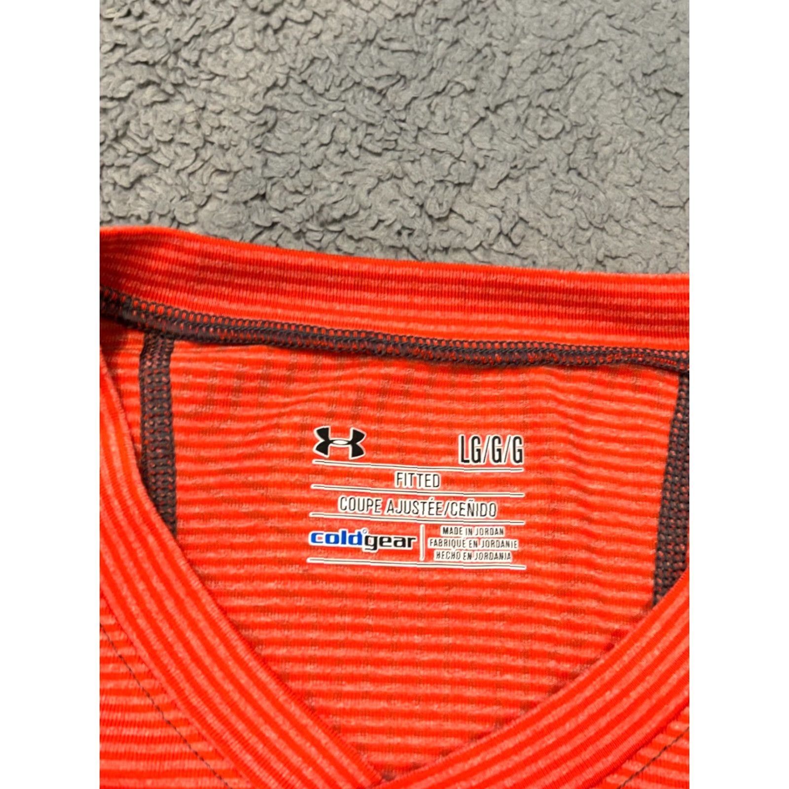 Under Armour Under Armour Coldgear Long Sleeve Pullover Shirt Mens Large Orange Active V Neck Autumn Winter Spring Sports Running & Training Shirt Mens Size US L / EU 52-54 / 3 - 2 Thumbnail