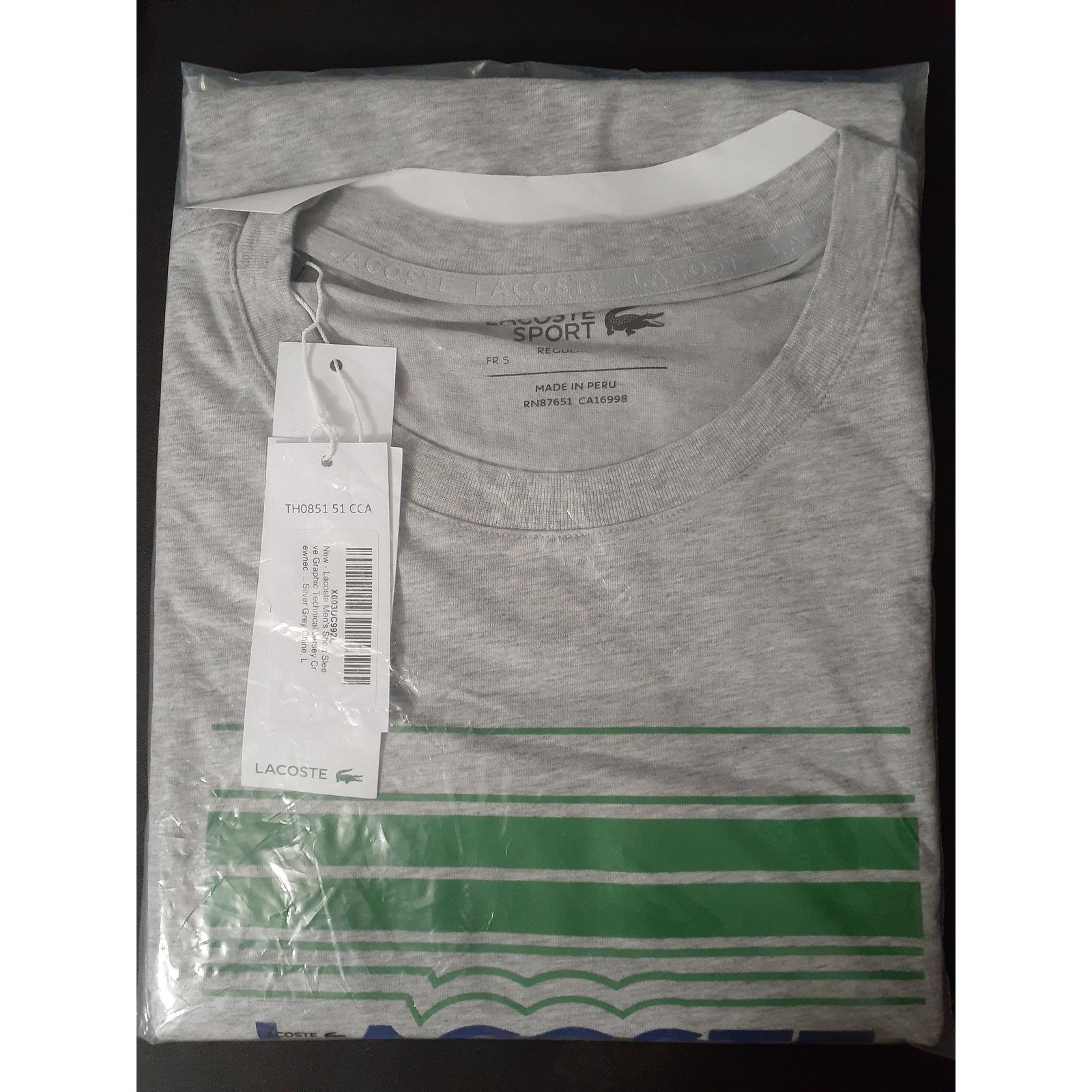 Lacoste Lacoste Men's Sport Stylized Print Organic Cotton T-Shirt L Size US L / EU 52-54 / 3 - 2 Thumbnail