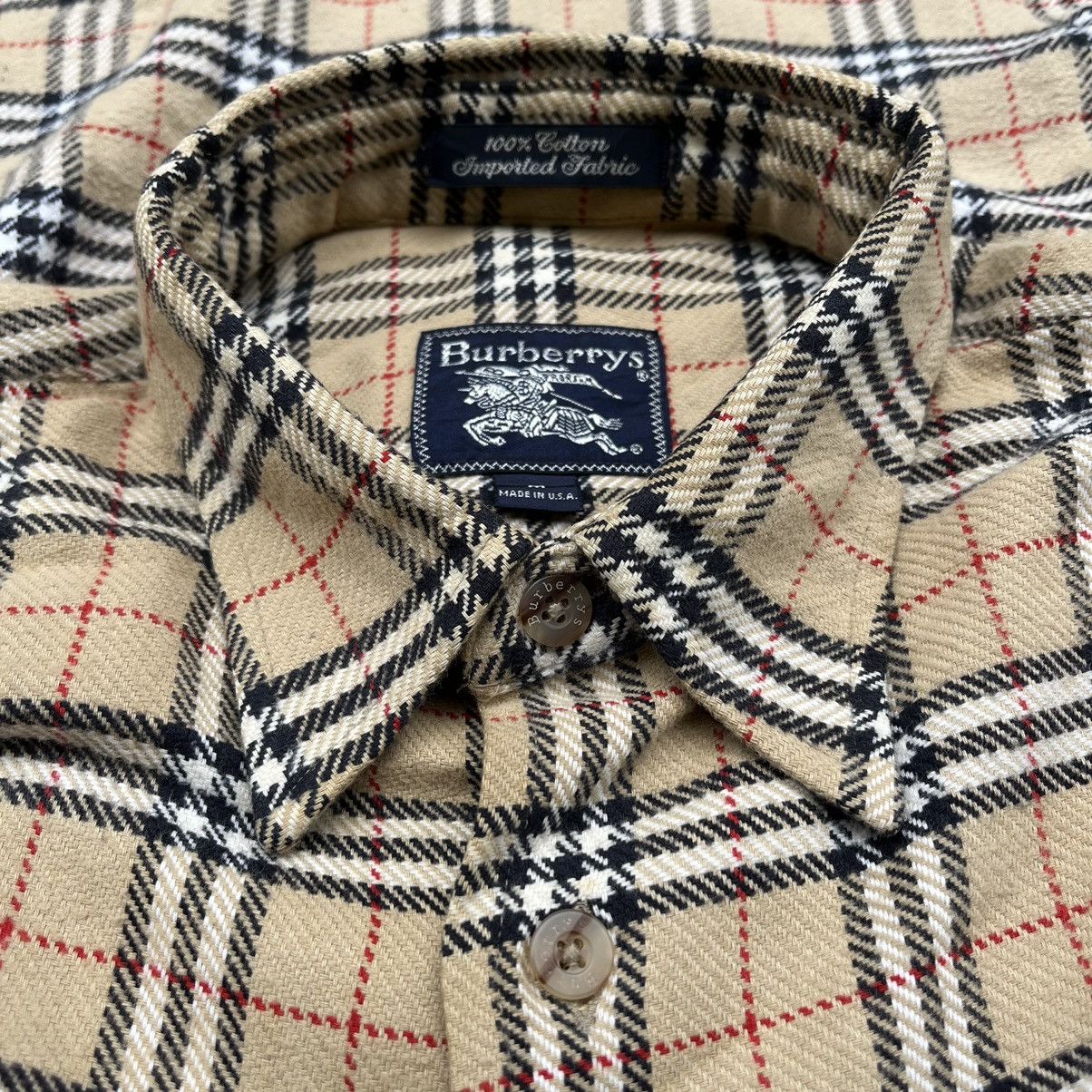 Burberry × Burberry Prorsum × Vintage 🇺🇸 1990s Burberrys Nova Check Iconic Longs Shirt Size US XL / EU 56 / 4 - 4 Thumbnail