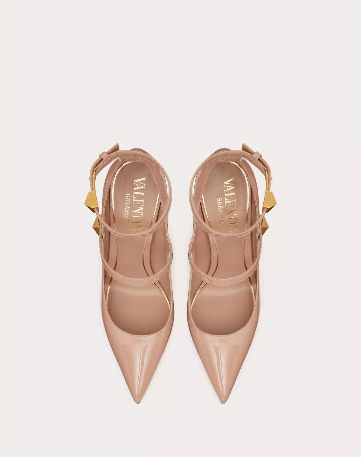 Valentino o1s1wg111125 Tiptoe Patent Leather Pumps in Beige Size US 10.5 / IT 40.5 - 4 Thumbnail