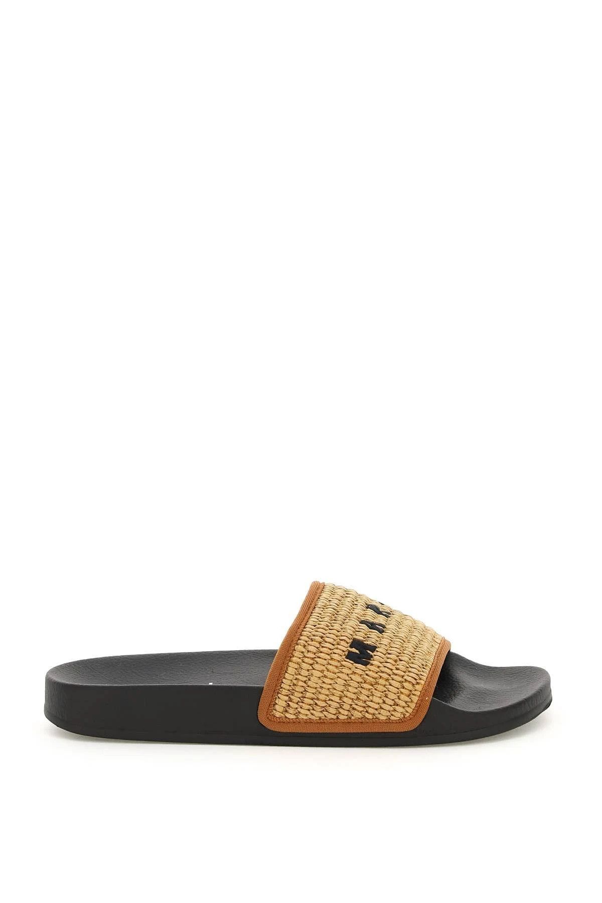 Marni o1srvl11e0724 Slide in Black/Beige Size US 8 / EU 41 - 1 Thumbnail