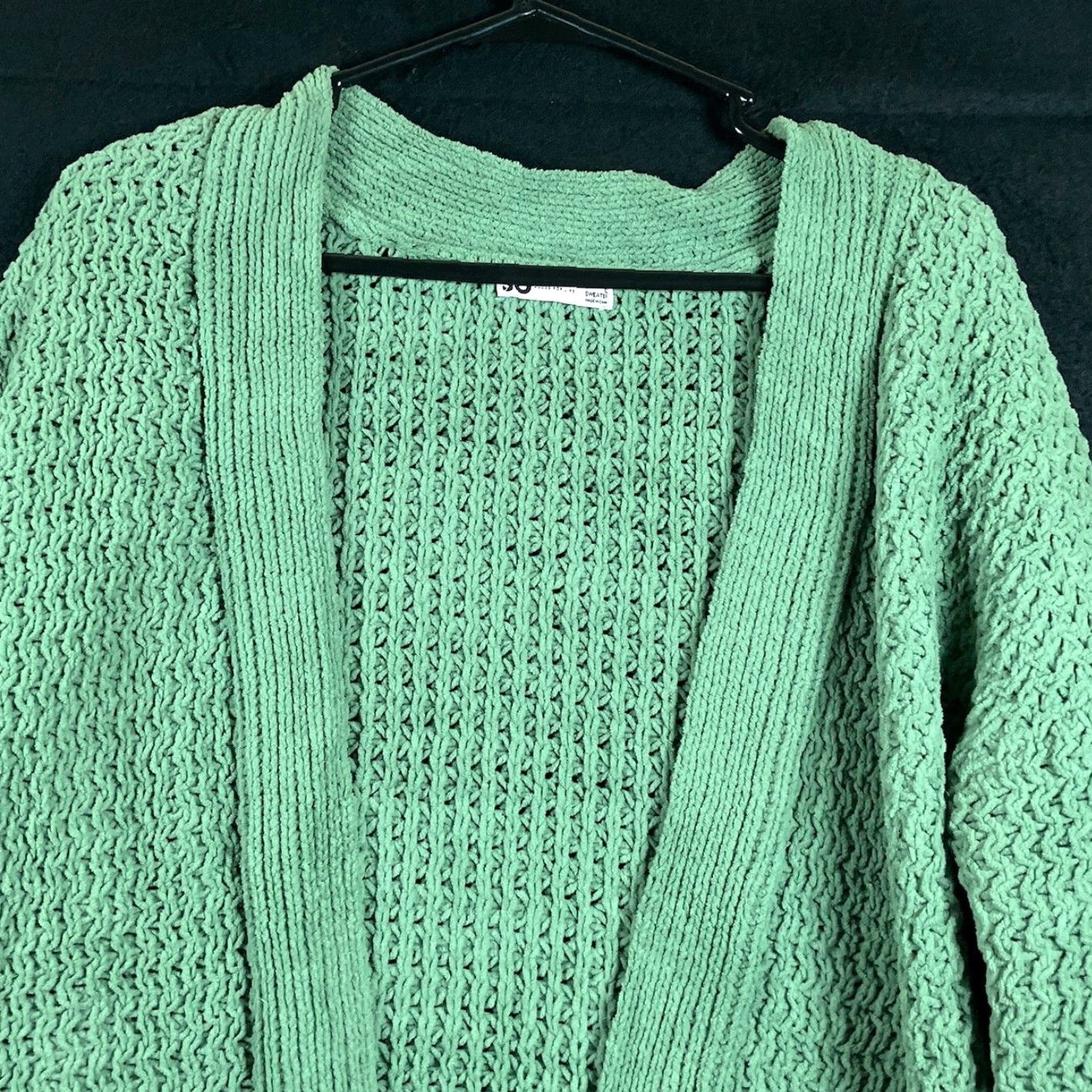 Vintage Sonoma Womens Sweater Green Knit Cardigan Open Front Large Size L / US 10 / IT 46 - 2 Thumbnail