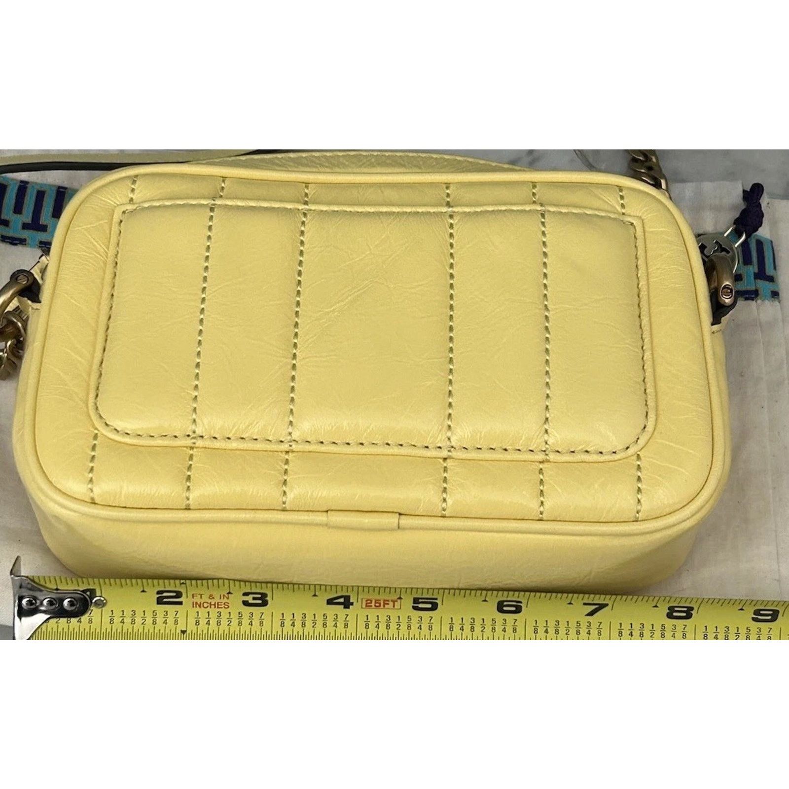 Tory Burch NWT Tory Burch Kira Patent Camera Bag Lemon Yellow 142808 Size ONE SIZE - 11 Thumbnail