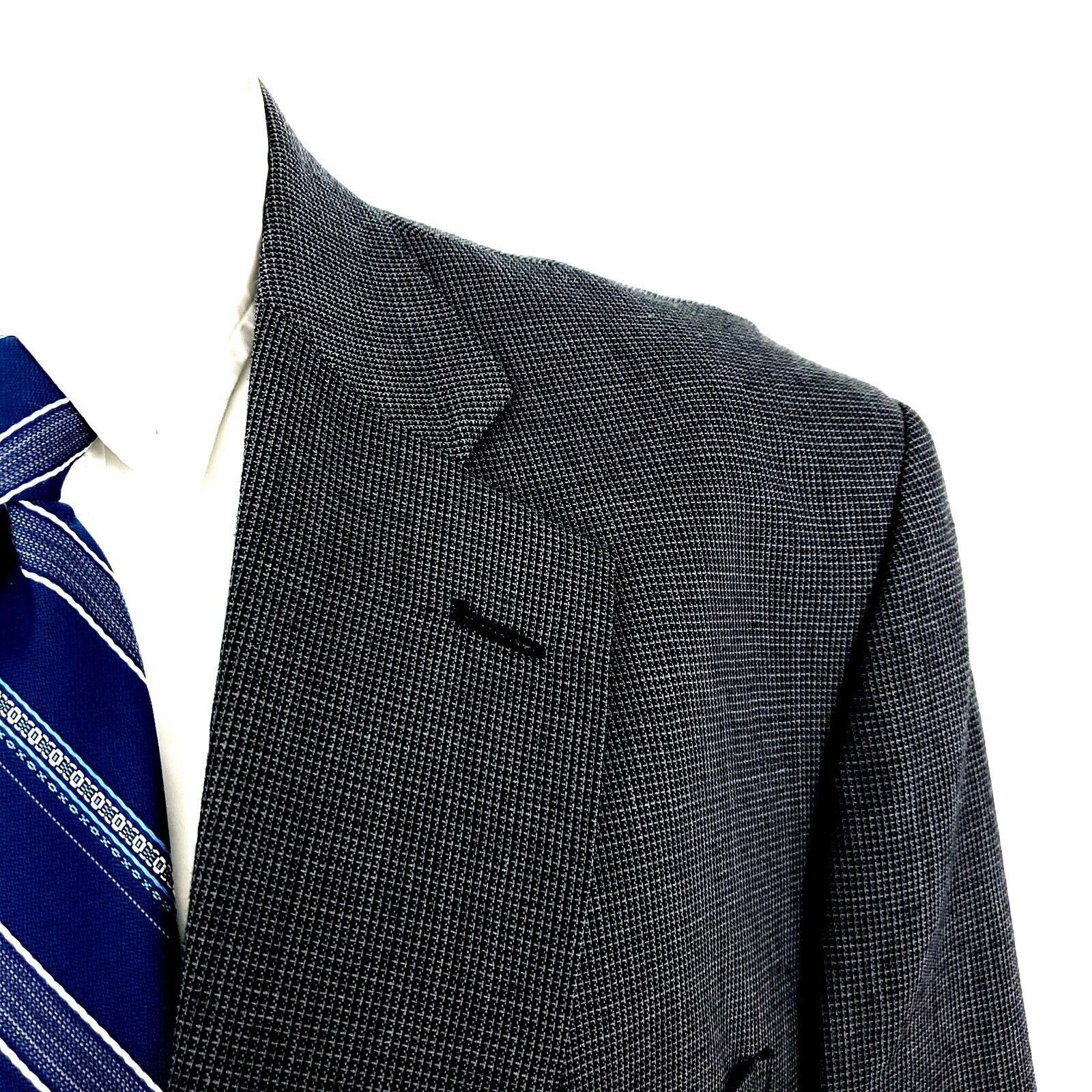 Stafford Stafford Wool Heavy Wool 2 Button Sport Coat 44L Gray Nailsh Size 44L - 2 Thumbnail