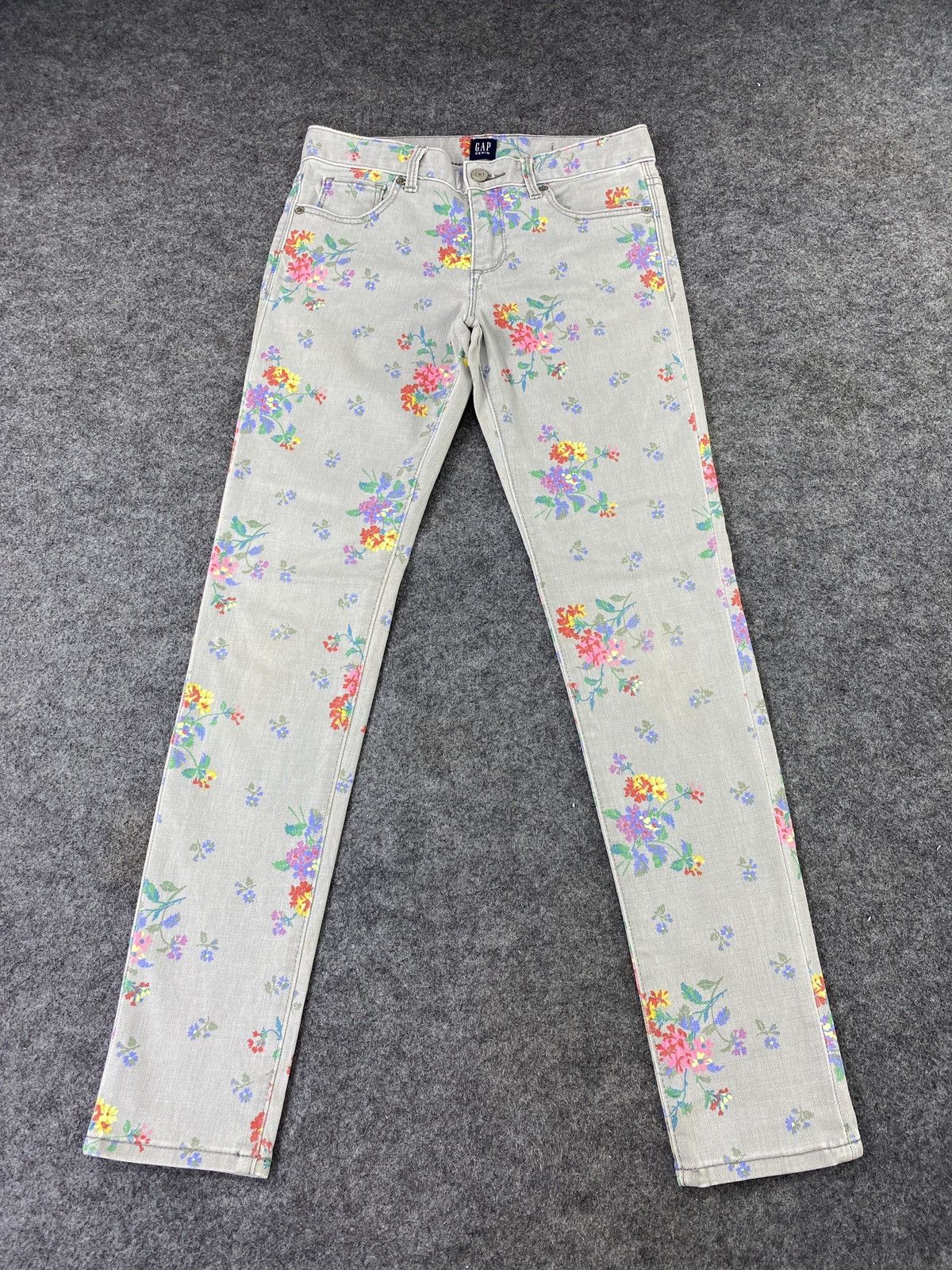 Gap × Jean GAP FLORAL SKINNY JEANS - J1082 Size 27" / US 4 / IT 40 - 2 Thumbnail