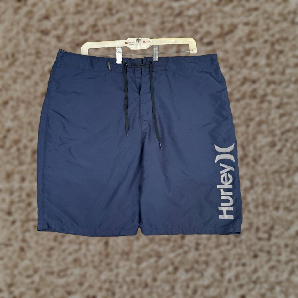 Hurley Hurley Board Shorts Mens 36 Blue Solid Beach Surf Swim Trunks 36x9 Pockets Drawstring Men Size US 36 / EU 52 - 1 Thumbnail