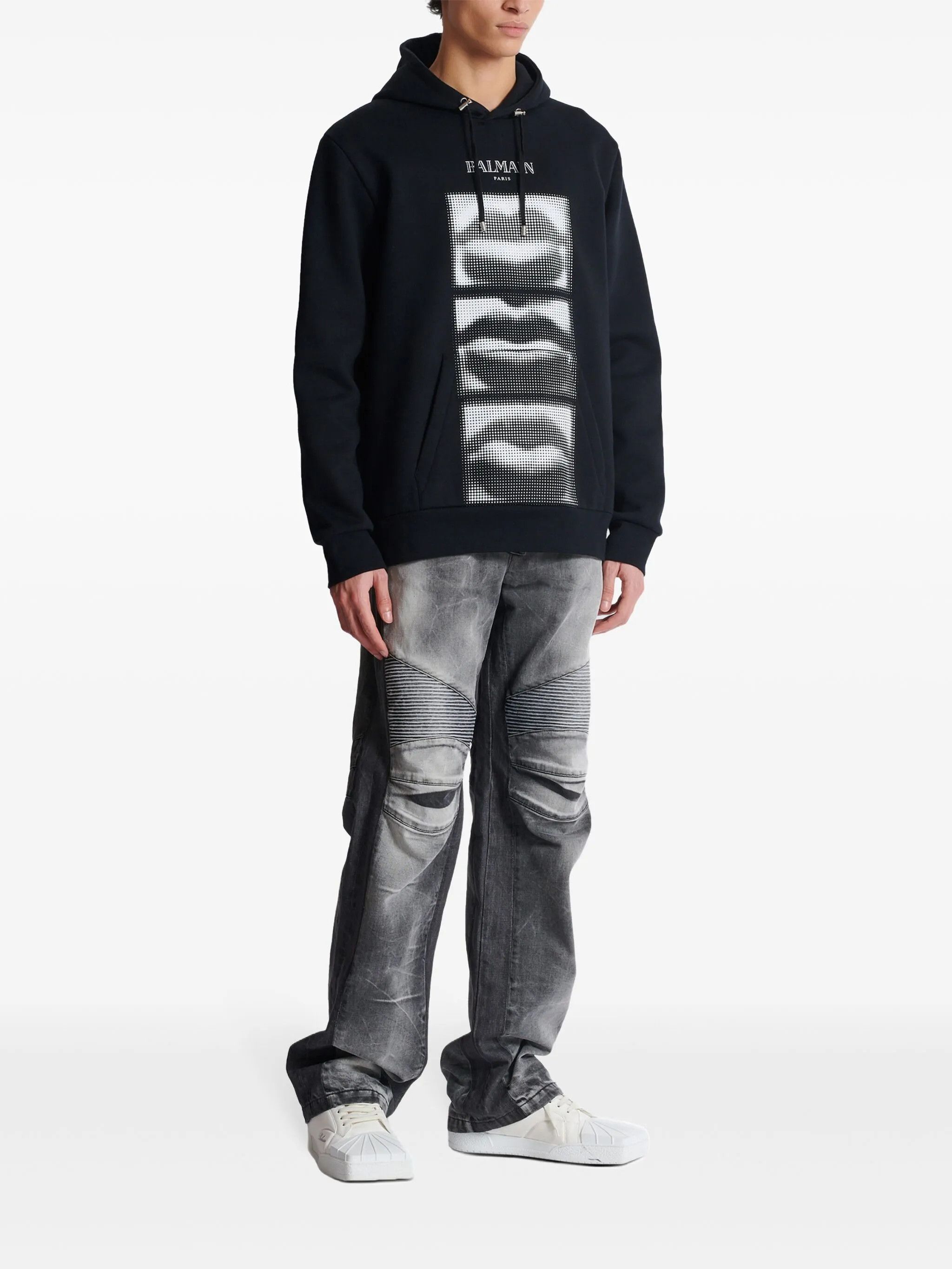 Balmain o1mt1gz0126 Lips Print Hoodie in Black Size US XL / EU 56 / 4 - 3 Thumbnail