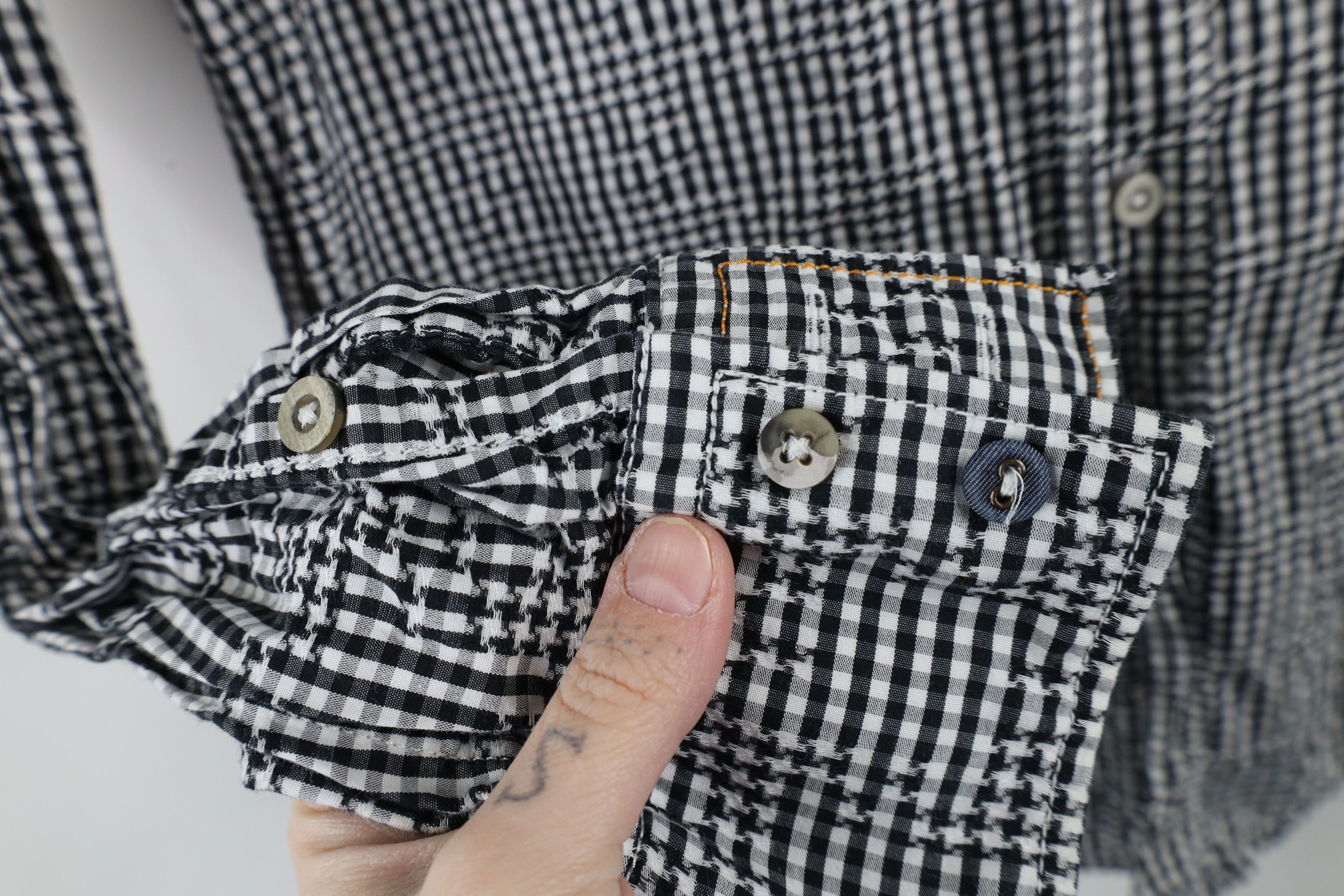 Hugo Boss × Vintage Hugo Boss Checkered Houndstooth Collared Button Shirt Cotton Size US S / EU 44-46 / 1 - 4 Thumbnail