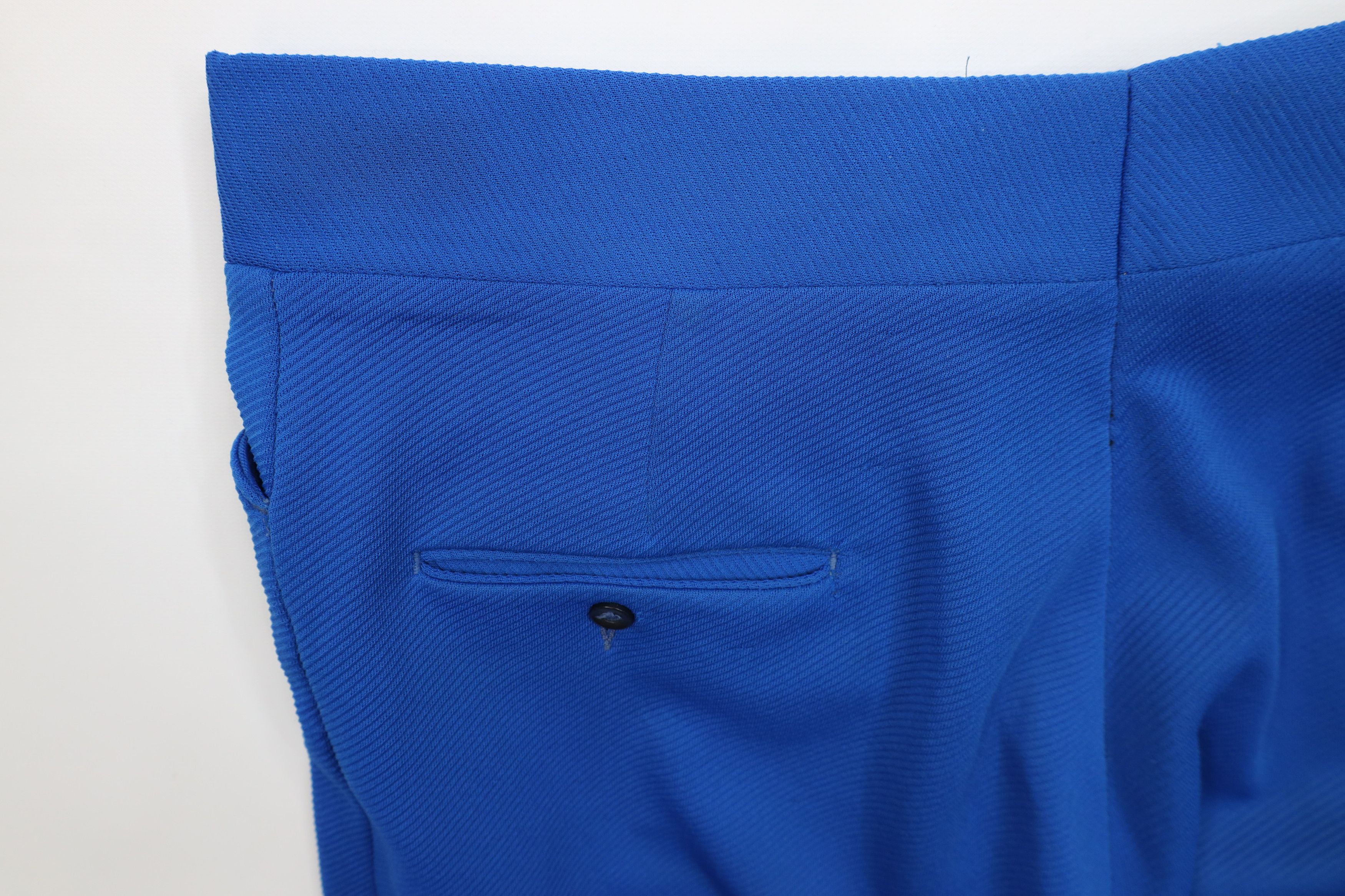 Vintage Vintage 70s Streetwear Wide Leg Chino Pants Royal Blue USA Size US 38 / EU 54 - 13 Thumbnail