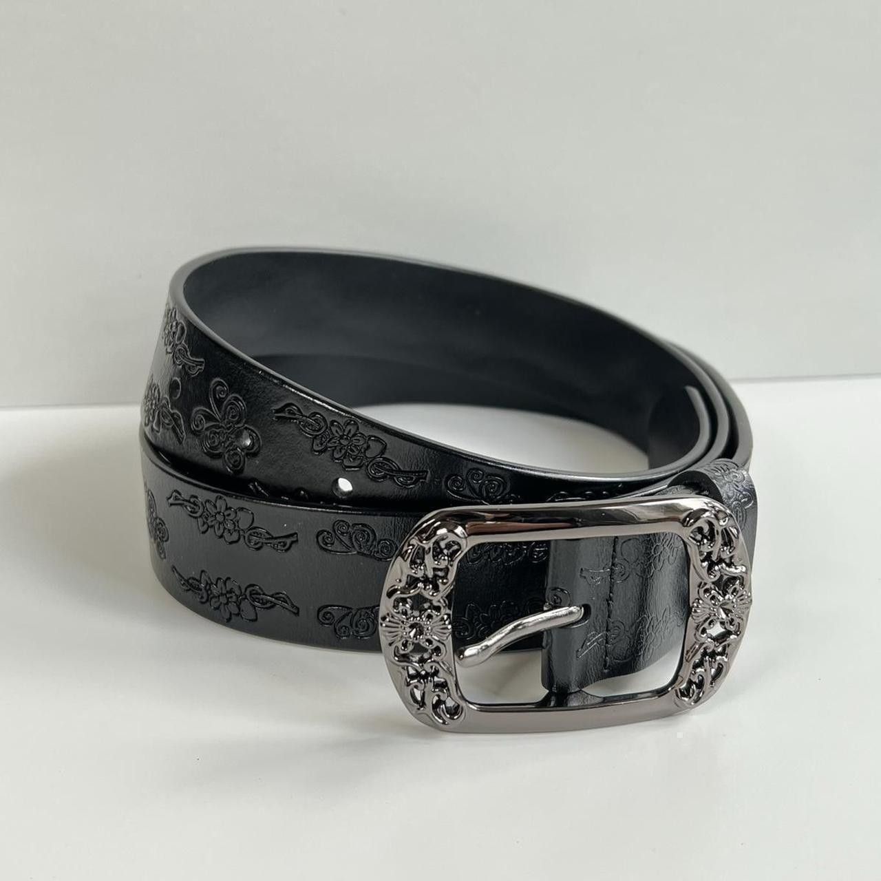 Cowboy Equipment × Vintage vintage style american western floral design black belt Size ONE SIZE - 1 Thumbnail
