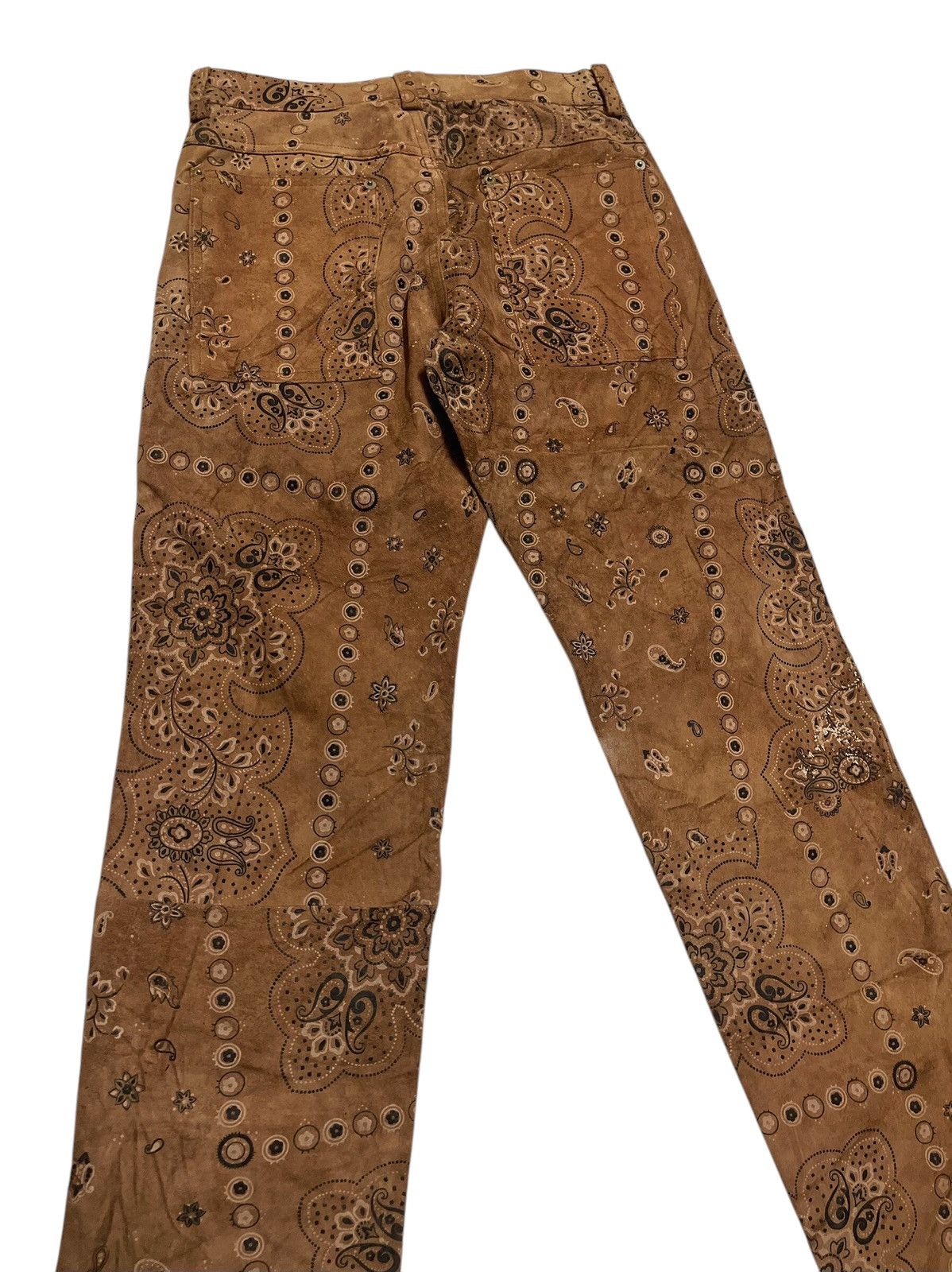 Japanese Brand VINTAGE PAISLEY SUEDE LEATHER PANTS KAPITAL DESIGN Size US 27 - 1 Thumbnail