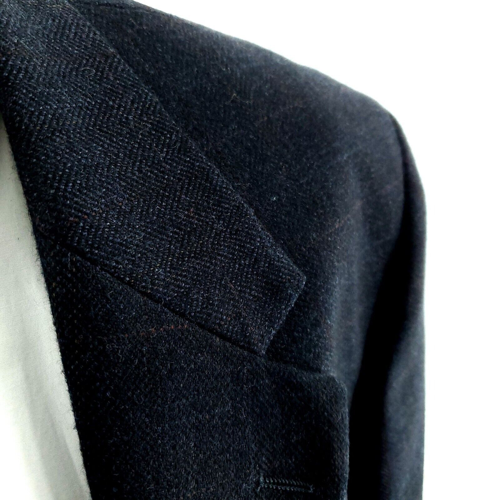 Vintage Oak Creek Tweed Lambswool 2 Button Sport Coat 44R Blue Check Size 44R - 2 Thumbnail