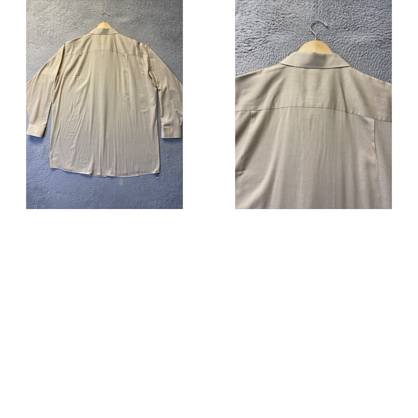 Geoffrey Beene Geoffrey Beene Men's Dress Shirt 18.5/36 Wrinkle Free Tan Button Up Formal Fitted Size 48R - 8 Thumbnail
