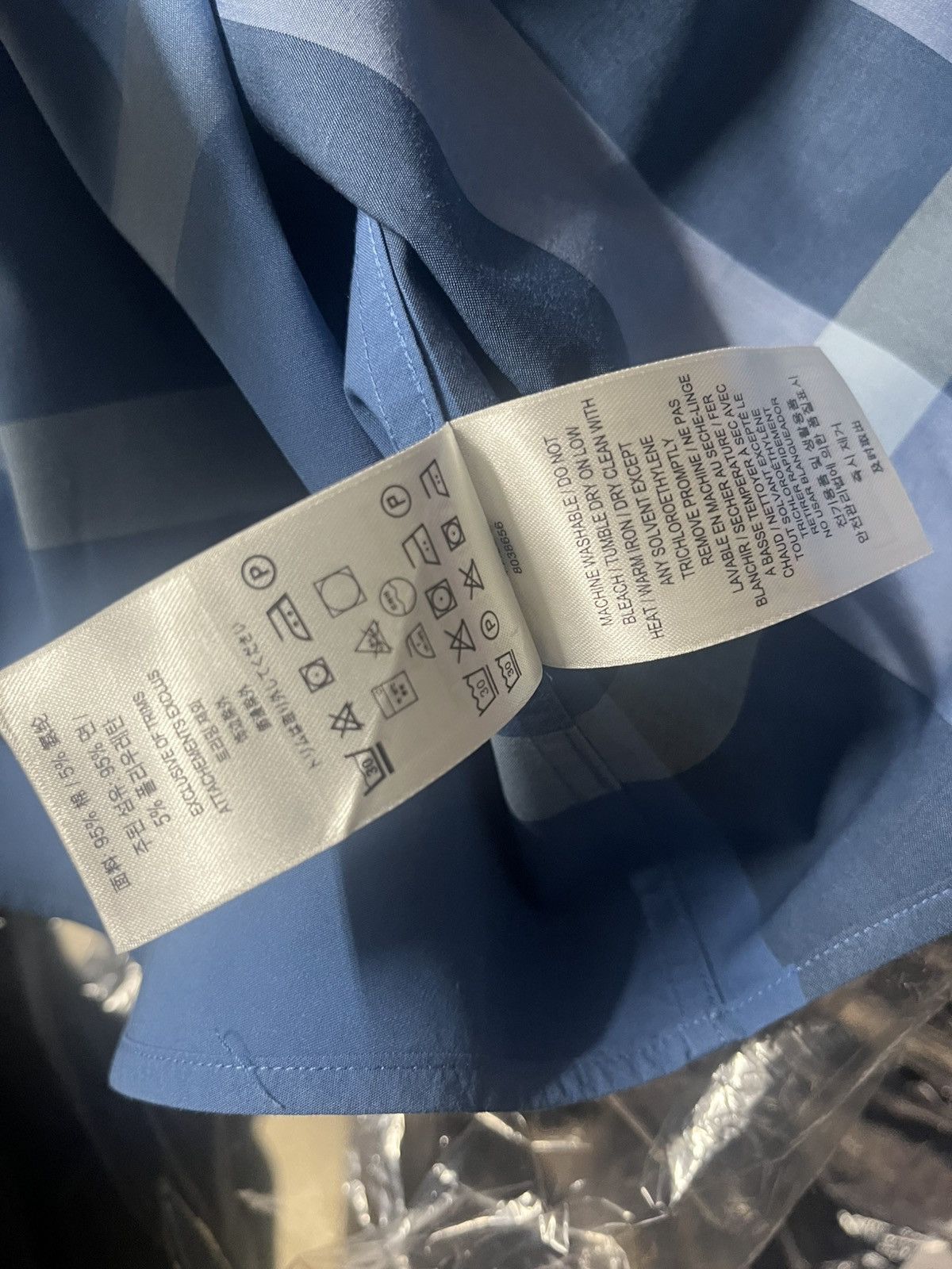 Burberry Blue & White checkered Burberry Long sleeve shirt size Large Size US L / EU 52-54 / 3 - 7 Thumbnail