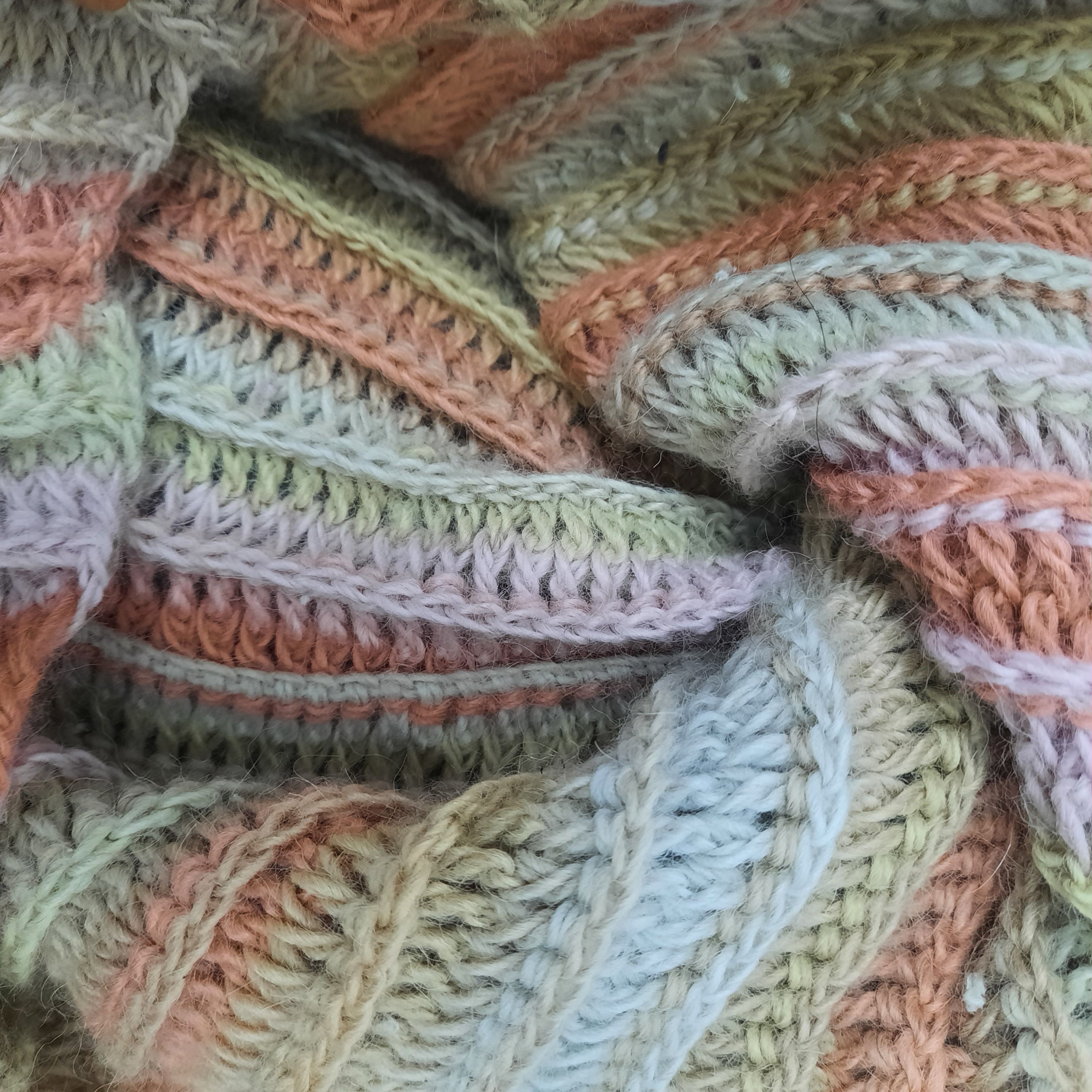 If Six Was Nine 🌸 Japanese hand craft stripes multicolor knit daisy hat Size ONE SIZE - 5 Thumbnail