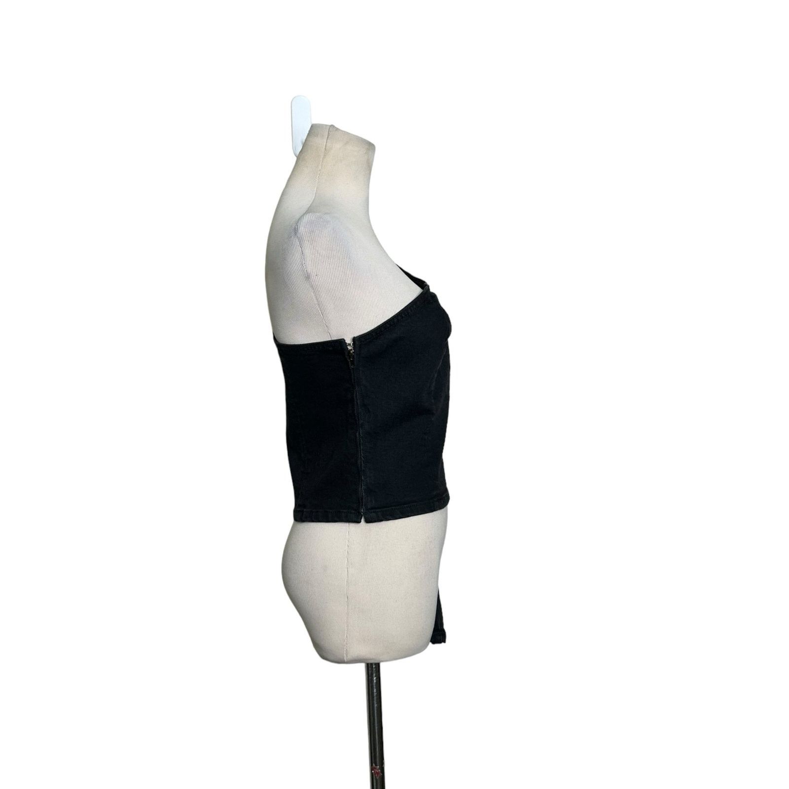 GRLFRND GRLFRND black denim one shoulder crop top size Small Size S / US 4 / IT 40 - 8 Thumbnail