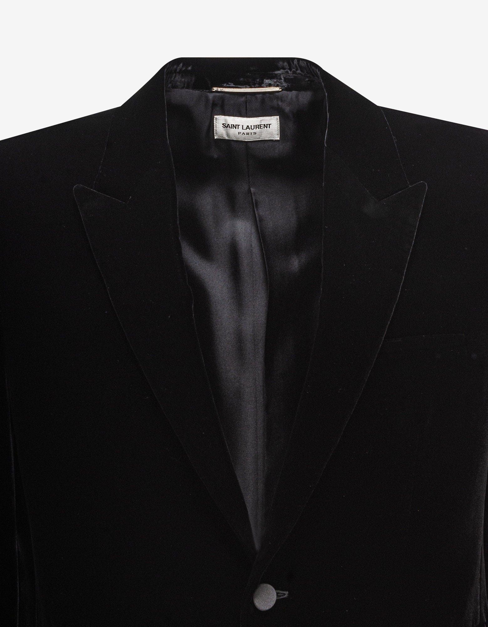 Saint Laurent Paris Black Velvet Blazer Jacket Size 54R - 6 Thumbnail