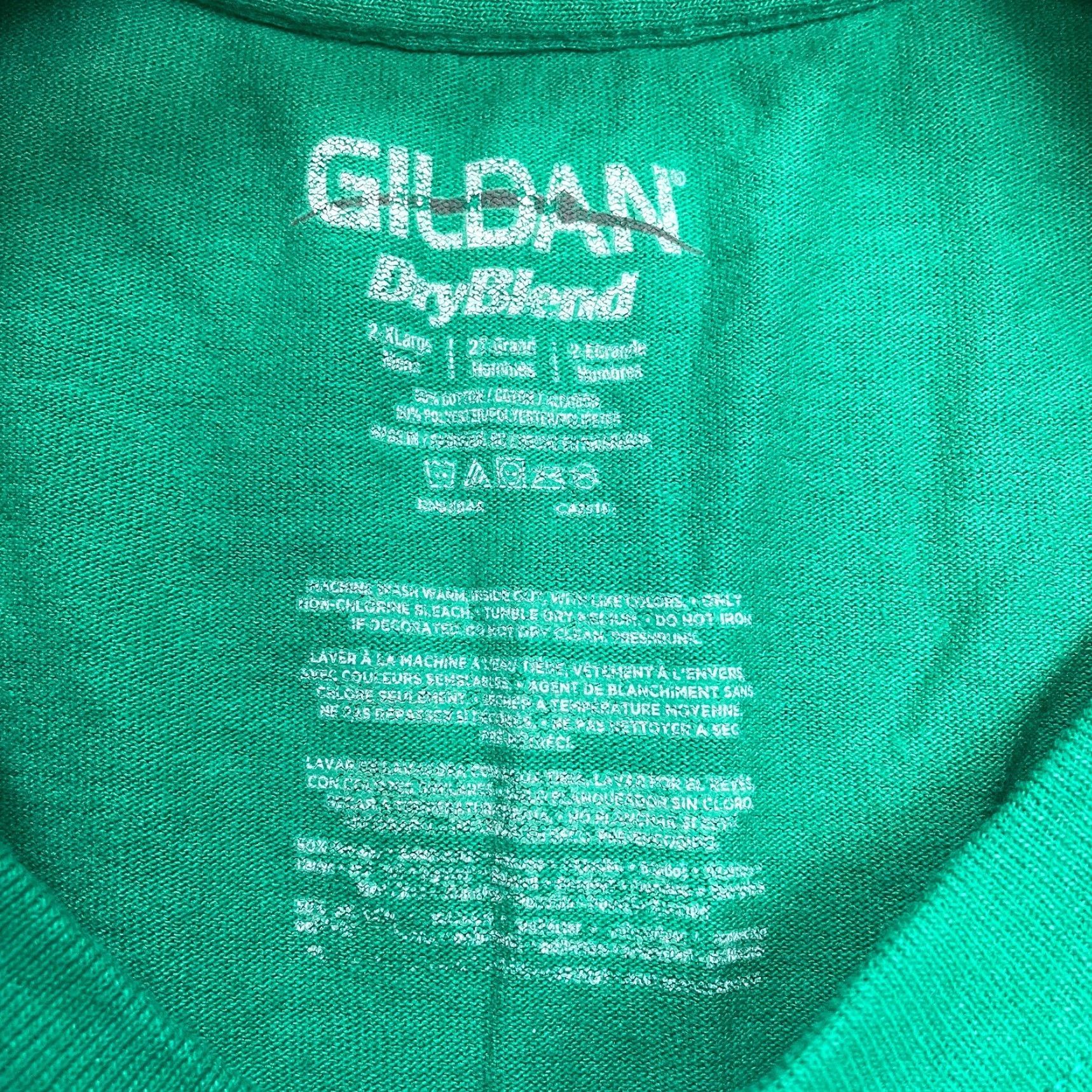 Gildan Gildan Dry Blend Shirt Mens 2XL Green Short Sleeve Tee Adult Basic Crew Neck Knit Cotton Blend Solid Logo Size US XXL / EU 58 / 5 - 5 Thumbnail