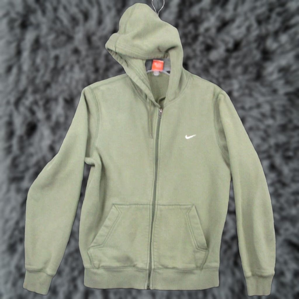 Nike VINTAGE Nike Jacket Men's Green Medium Full Zip Hooded Pockets Fleece The Athletic Dept Size US M / EU 48-50 / 2 - 1 Thumbnail