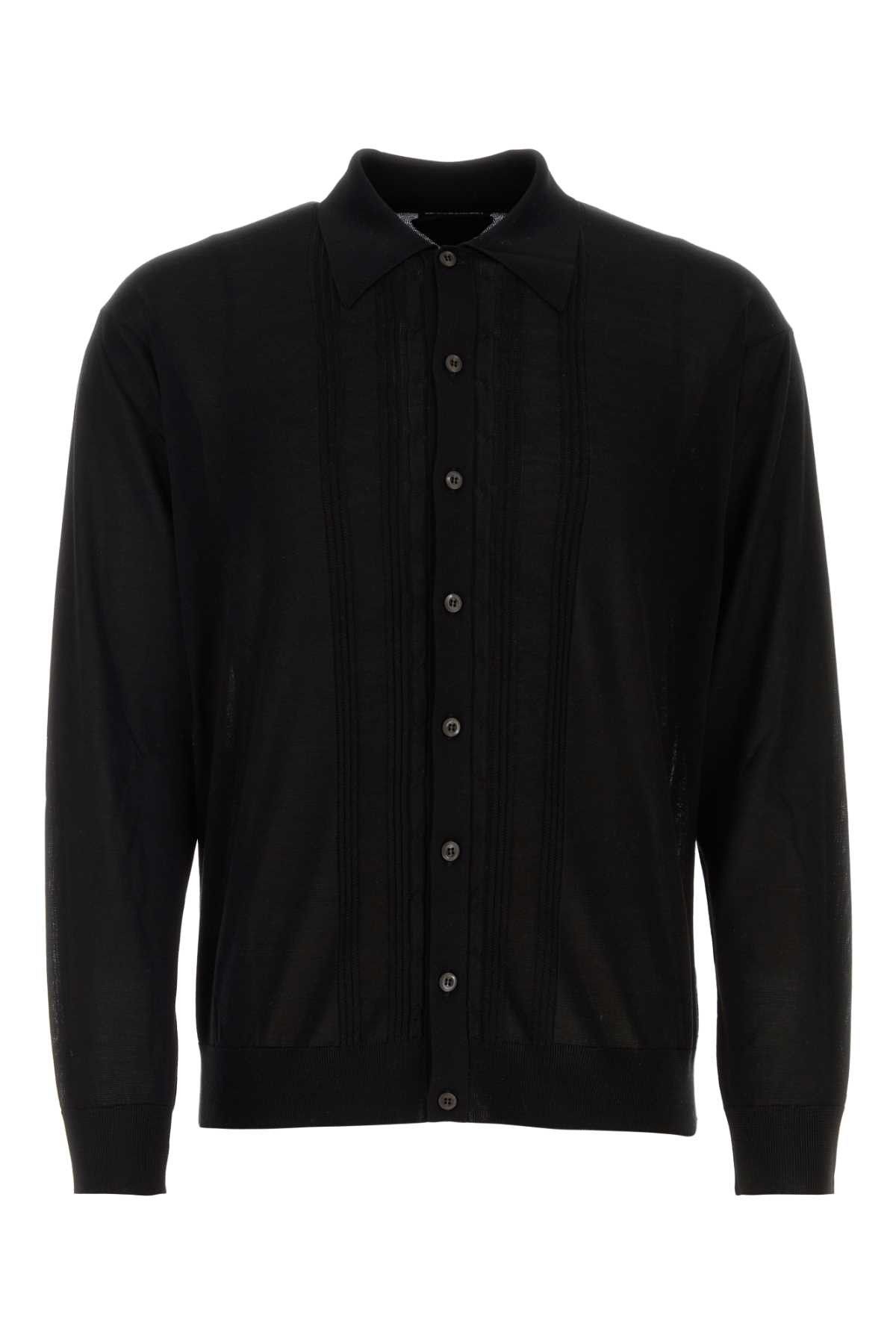 image of Prada Black Silk Cardigan, Men's (Size XL)