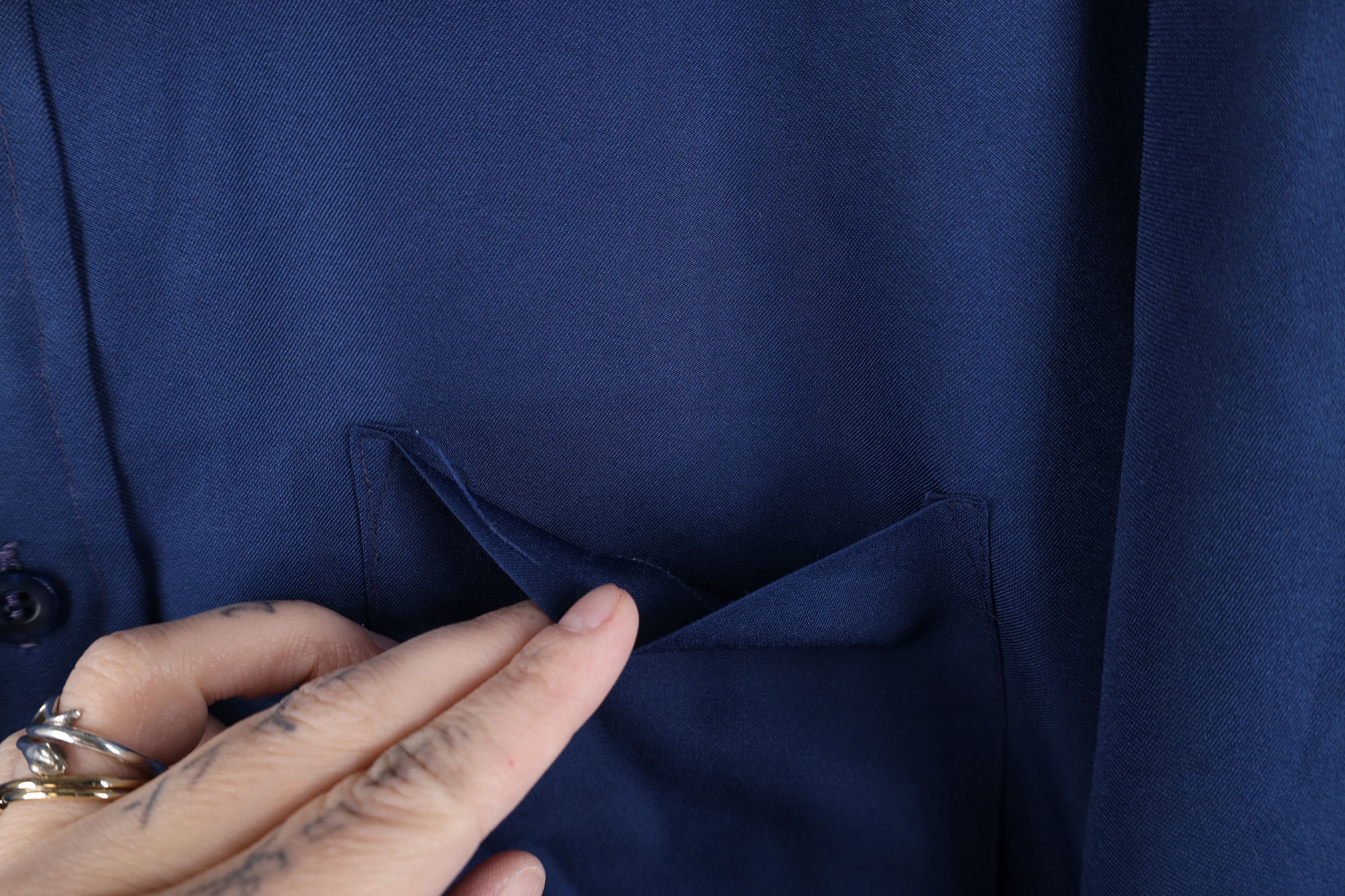 Vintage Vintage 70s Streetwear Knit Collared Button Shirt Blue Size US M / EU 48-50 / 2 - 9 Thumbnail