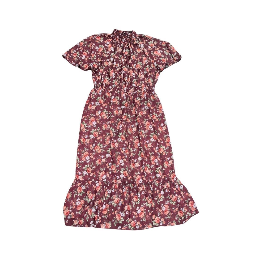 Other Stella & Julie Burgundy Floral Midi Dress Plus 14 elastic Size XL / US 12-14 / IT 48-50 - 1 Thumbnail