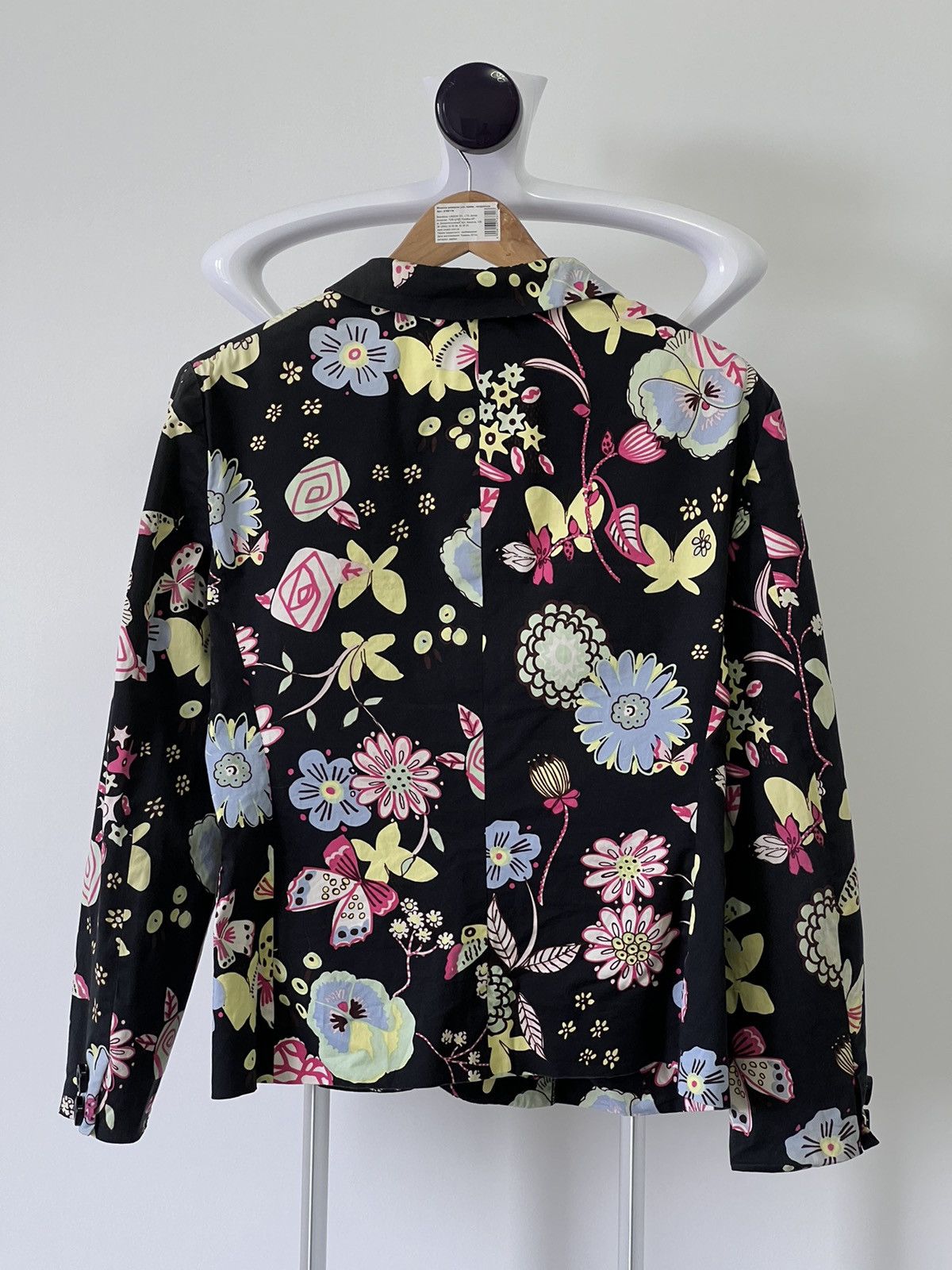 Moschino Moschino Cheapandchic Flower Black Blazer By Moschino Size XL / US 12-14 / IT 48-50 - 9 Thumbnail