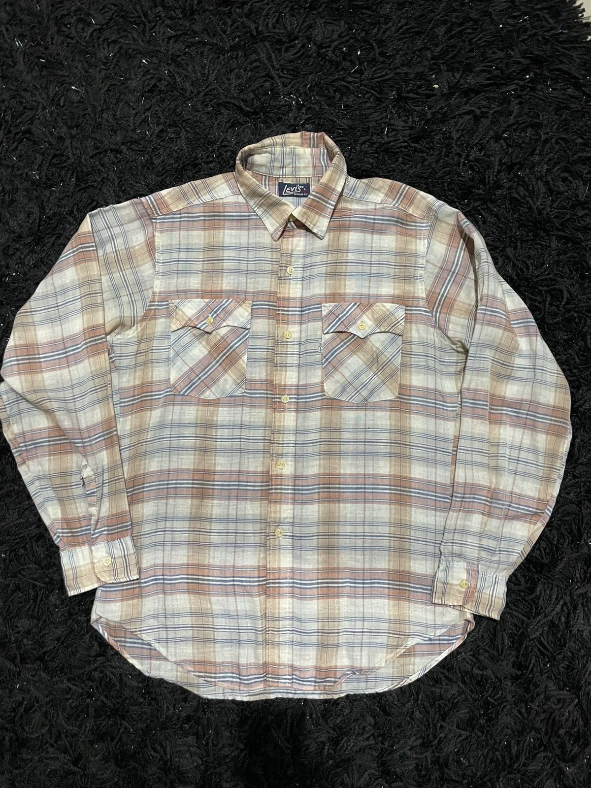Levi's Vintage Clothing VINTAGE LEVI’S 80’S REGULAR FIT TARTAN WORKSHIRT FLANNEL Size US L / EU 52-54 / 3 - 2 Thumbnail