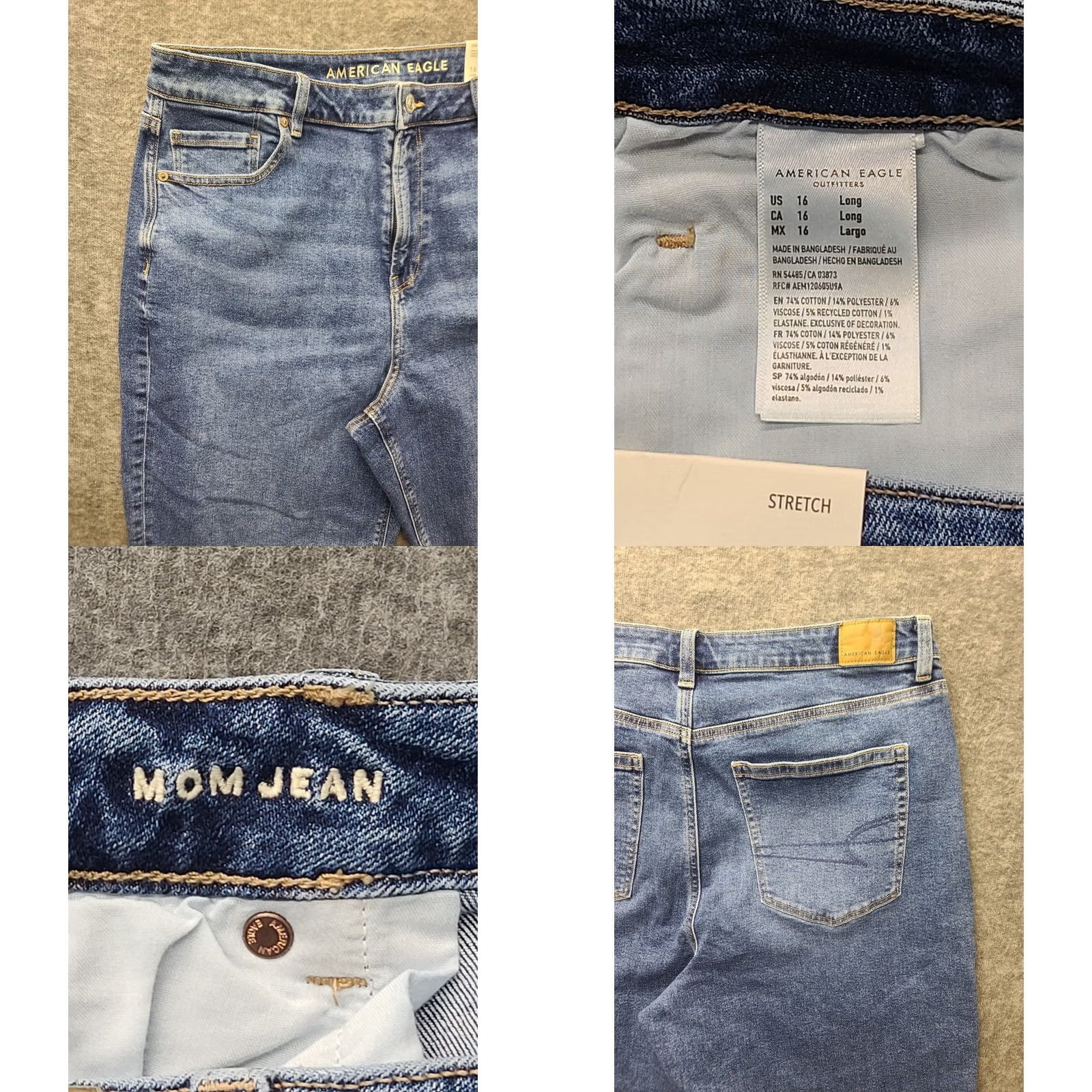 American Eagle Outfitters American Eagle Outfitters Mom Jean Womens 16 33x29 Relaxed Fit High Rise Ankle Stretch Blue Denim 90s Retro Size 38" / US 16 / IT 52 - 8 Thumbnail