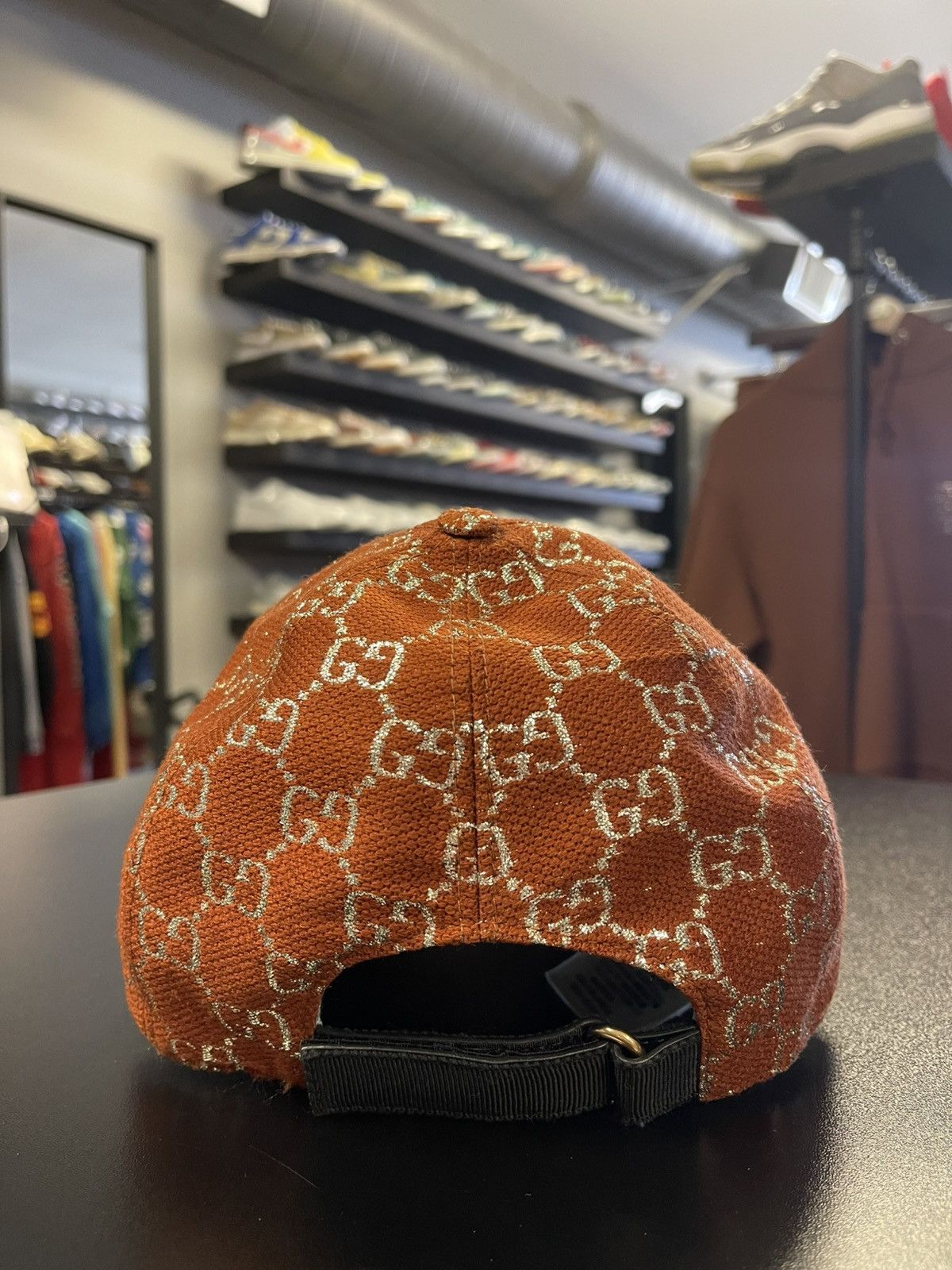 Gucci Gucci GG Monogram Lame Baseball Hat Rust/Silver Very Clean Size ONE SIZE - 4 Thumbnail