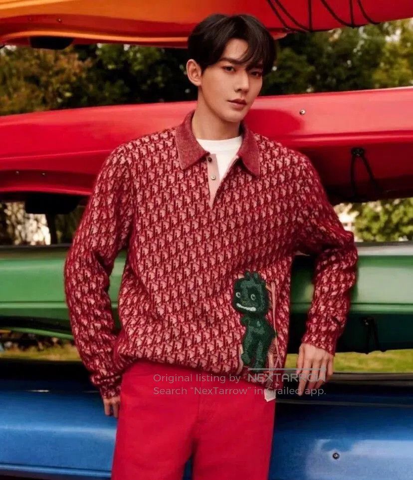 Dior red dragon logo long sleeve polo shirt. Size US L / EU 52-54 / 3 - 9 Thumbnail