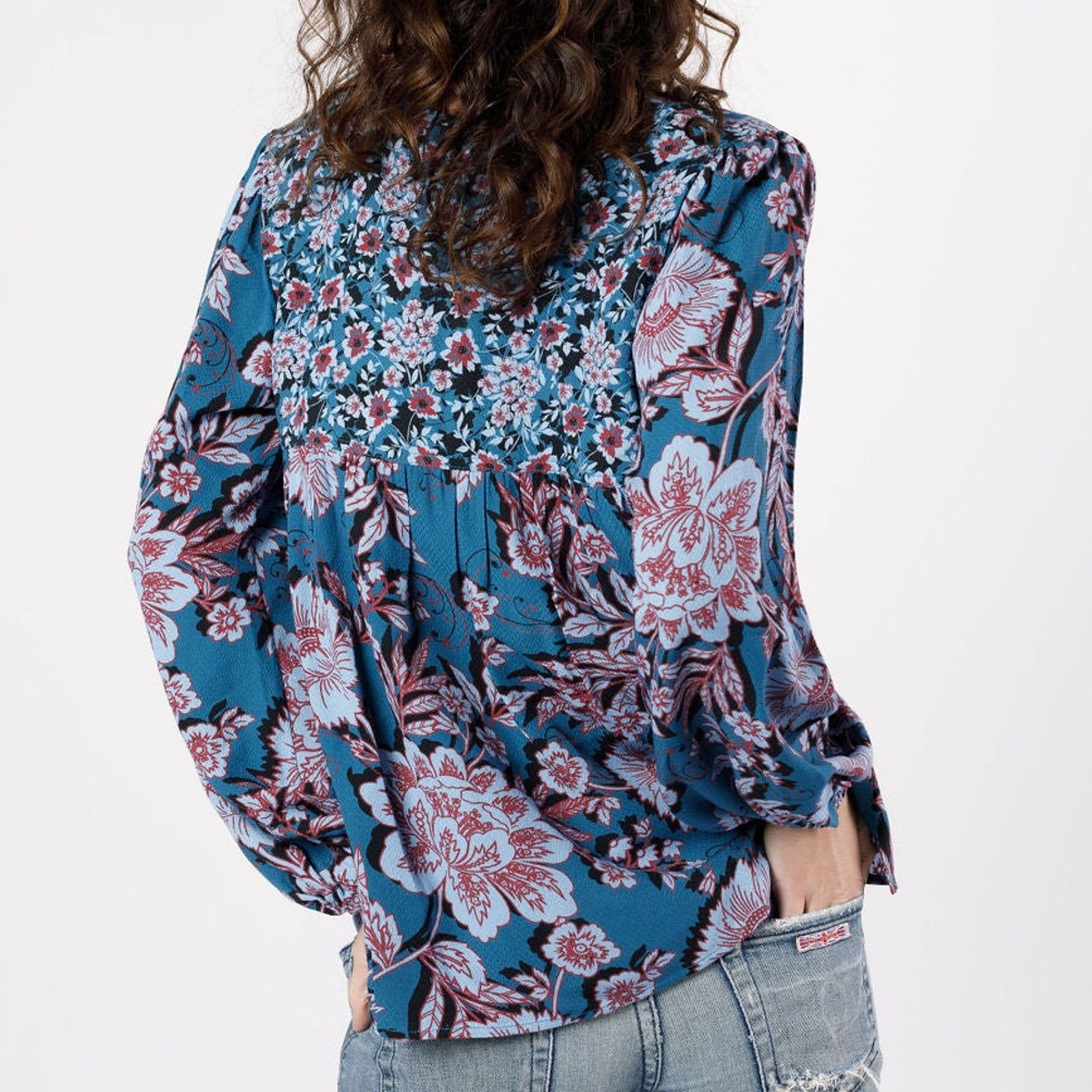 Other NWT B.O.G. Band of the Free Josie Blouse Top Sz. L Sapphire Size L / US 10 / IT 46 - 5 Thumbnail