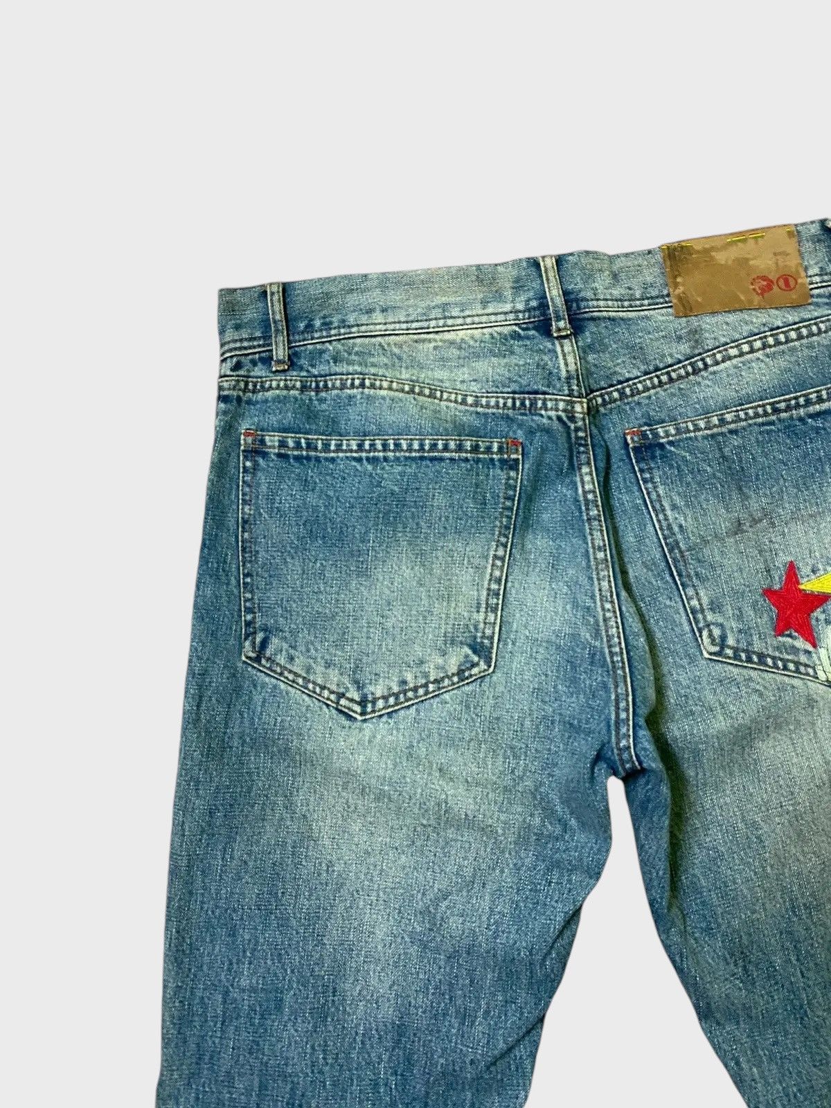 Japanese Brand NESTA BRAND Embroidered 🇲🇱 Mud Wash Selvedge Denim Size US 35 - 9 Thumbnail