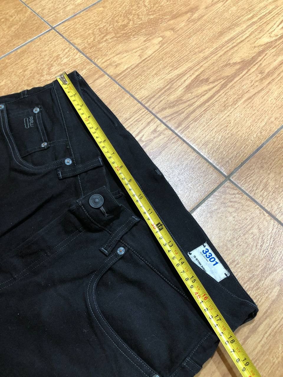 G-Star G-Star 3301 Slim Men's Jeans Stretch Button Fly Denim Black Size US 38 / EU 54 - 10 Thumbnail